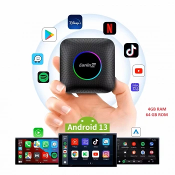 Carlinkit Tbox (Ambient) Carplay - Android 13, 4+64GB, Google Playstore, Netflix, Youtube, Kablosuz/wireless Carplay & Android Auto Sım Kartlı Model (İmei Kayıtlı)