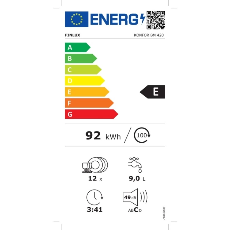 Finlux Konfor BM 420 E Enerji Sınıfı 4 Programlı 12 Kişilik Bulaşık Makinesi