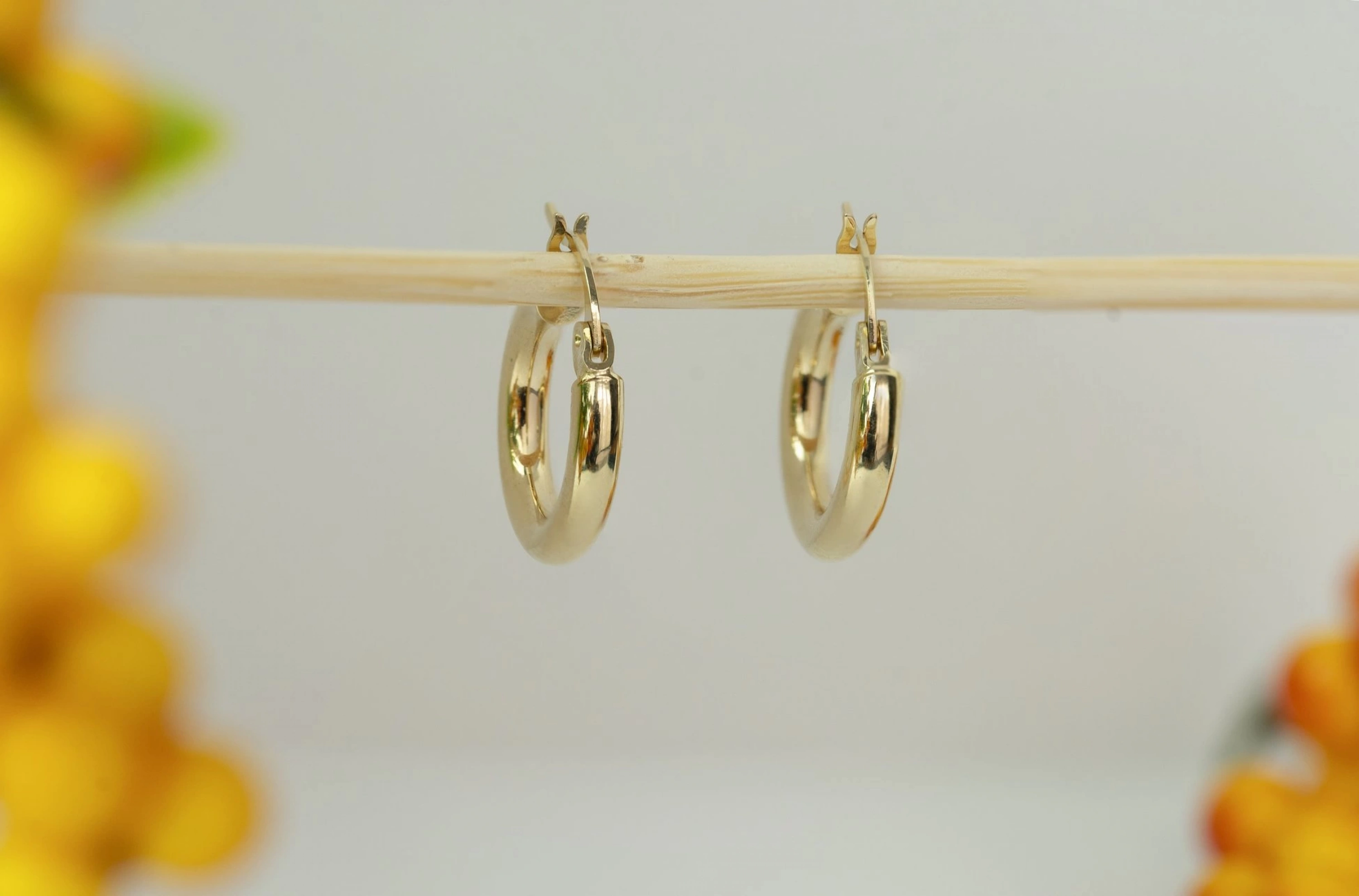 Çaplı Halka 14 Ayar Altın Küpe