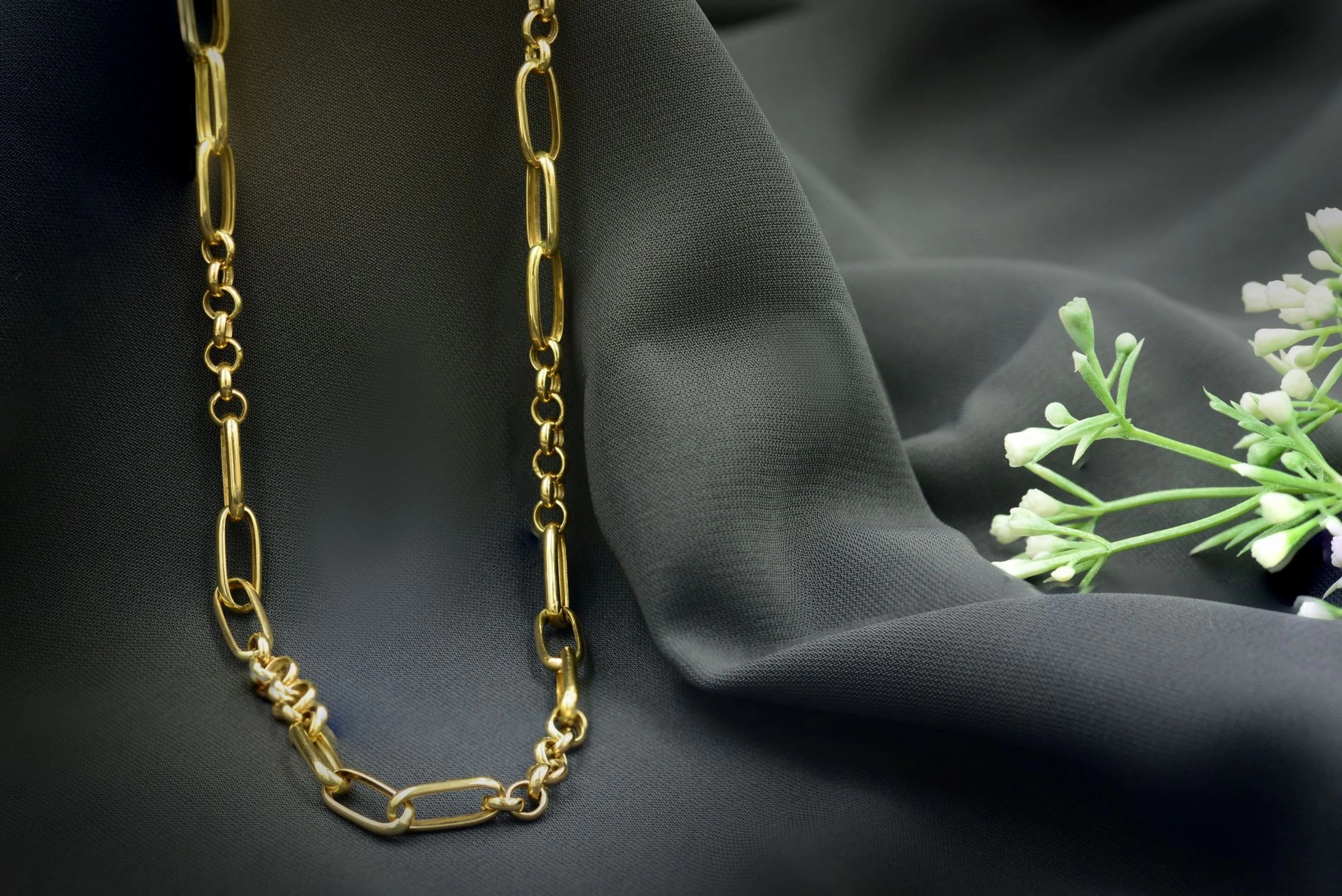 14 Ayar Halka Model Zincir - 60 Cm.