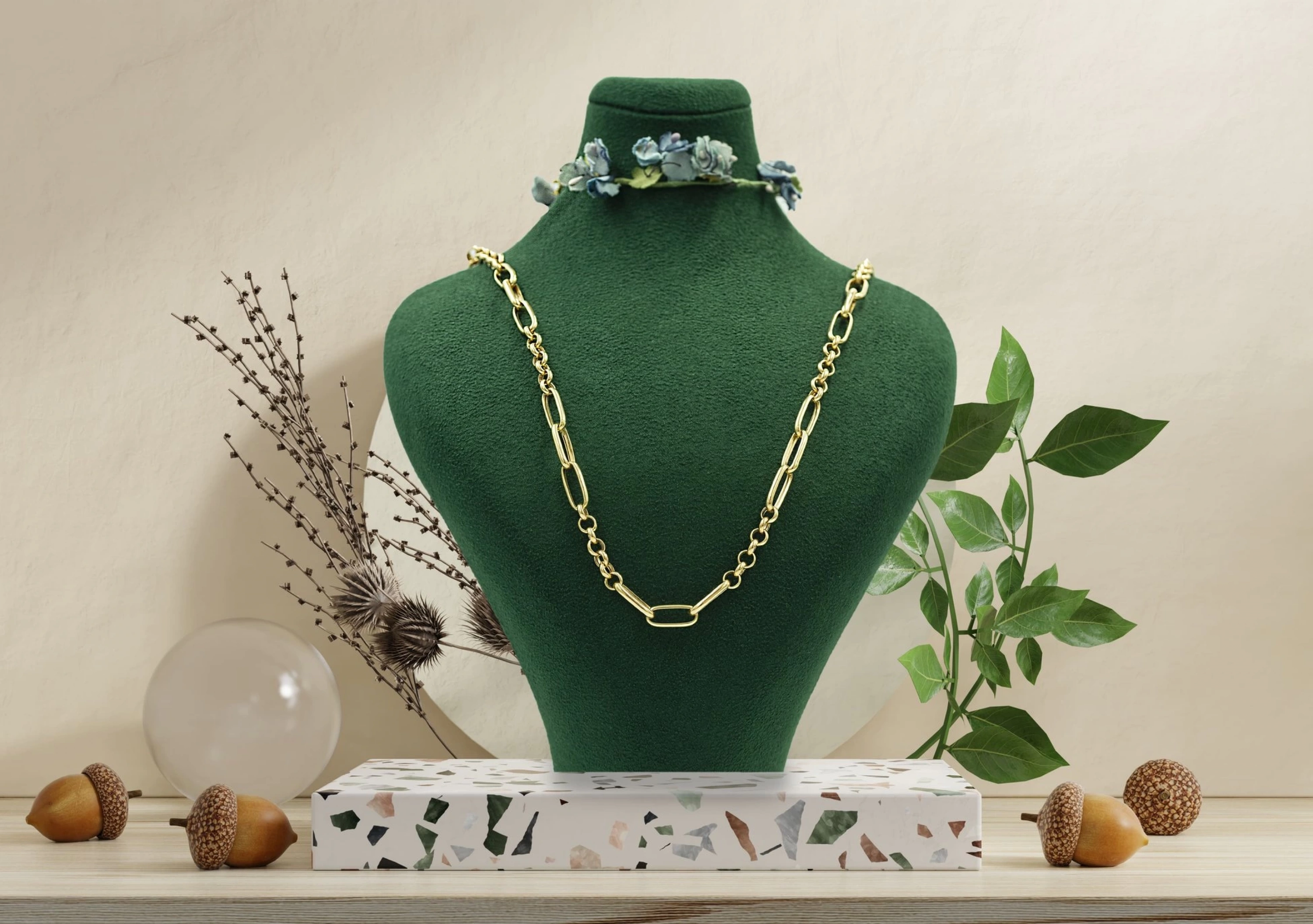 14 Ayar Halka Model Zincir - 60 Cm.