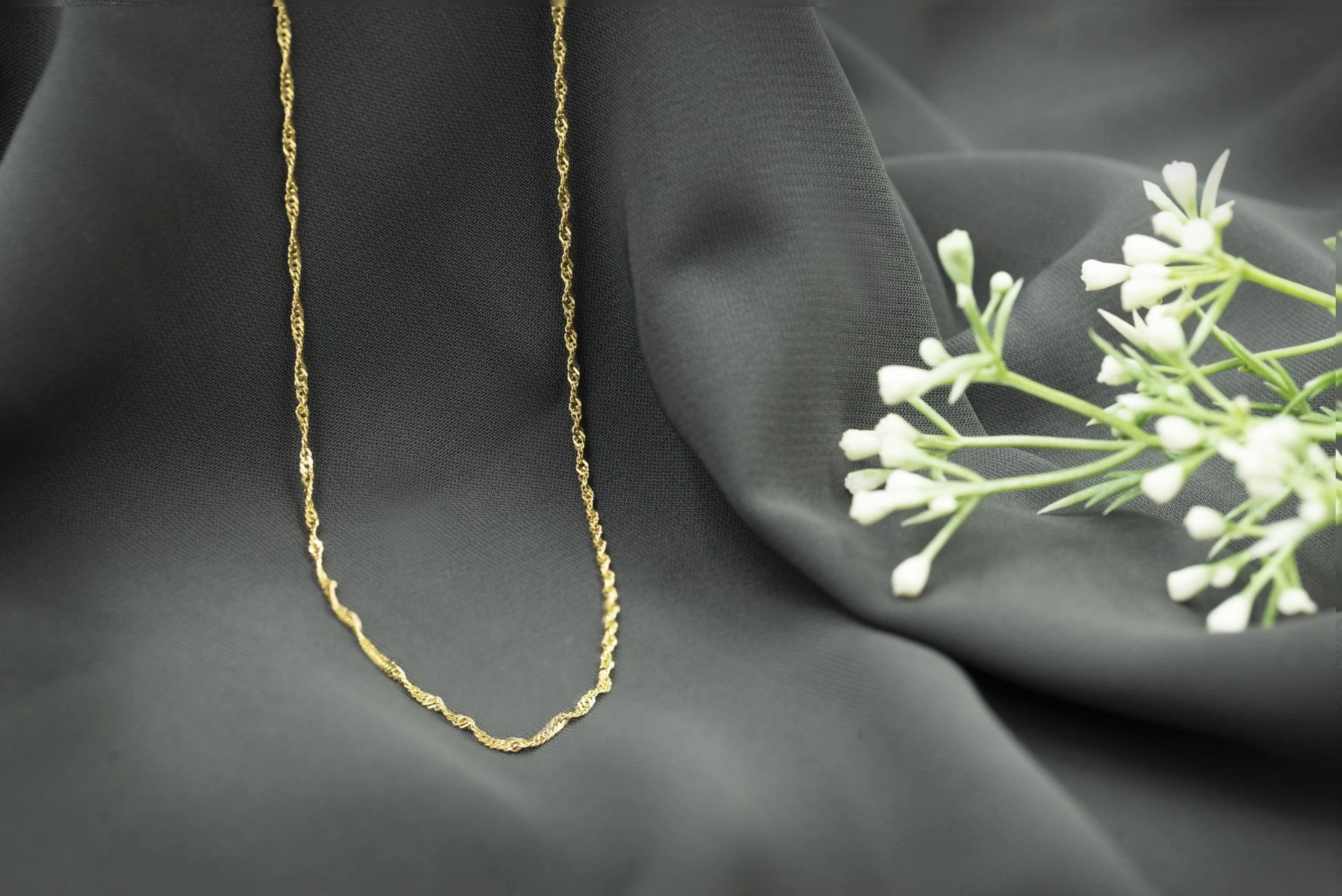 14 Ayar Singapur Model Zincir - 60 Cm.