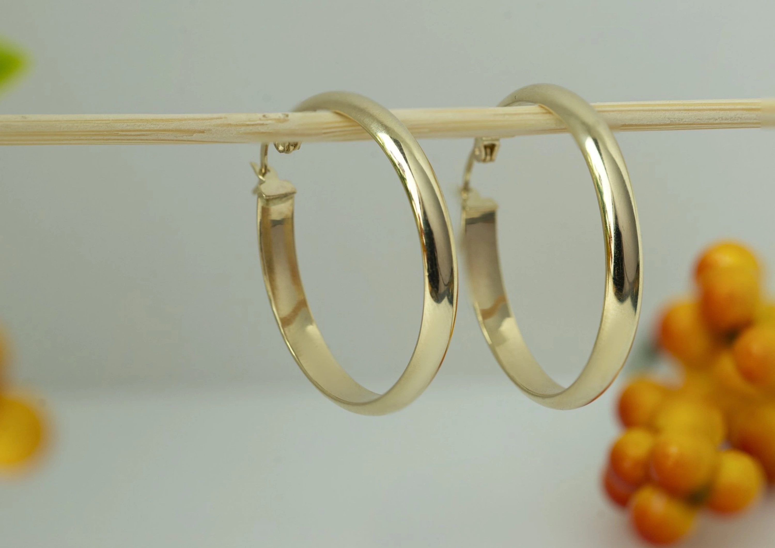 3 Cm. Çaplı Halka 14 Ayar Altın Küpe