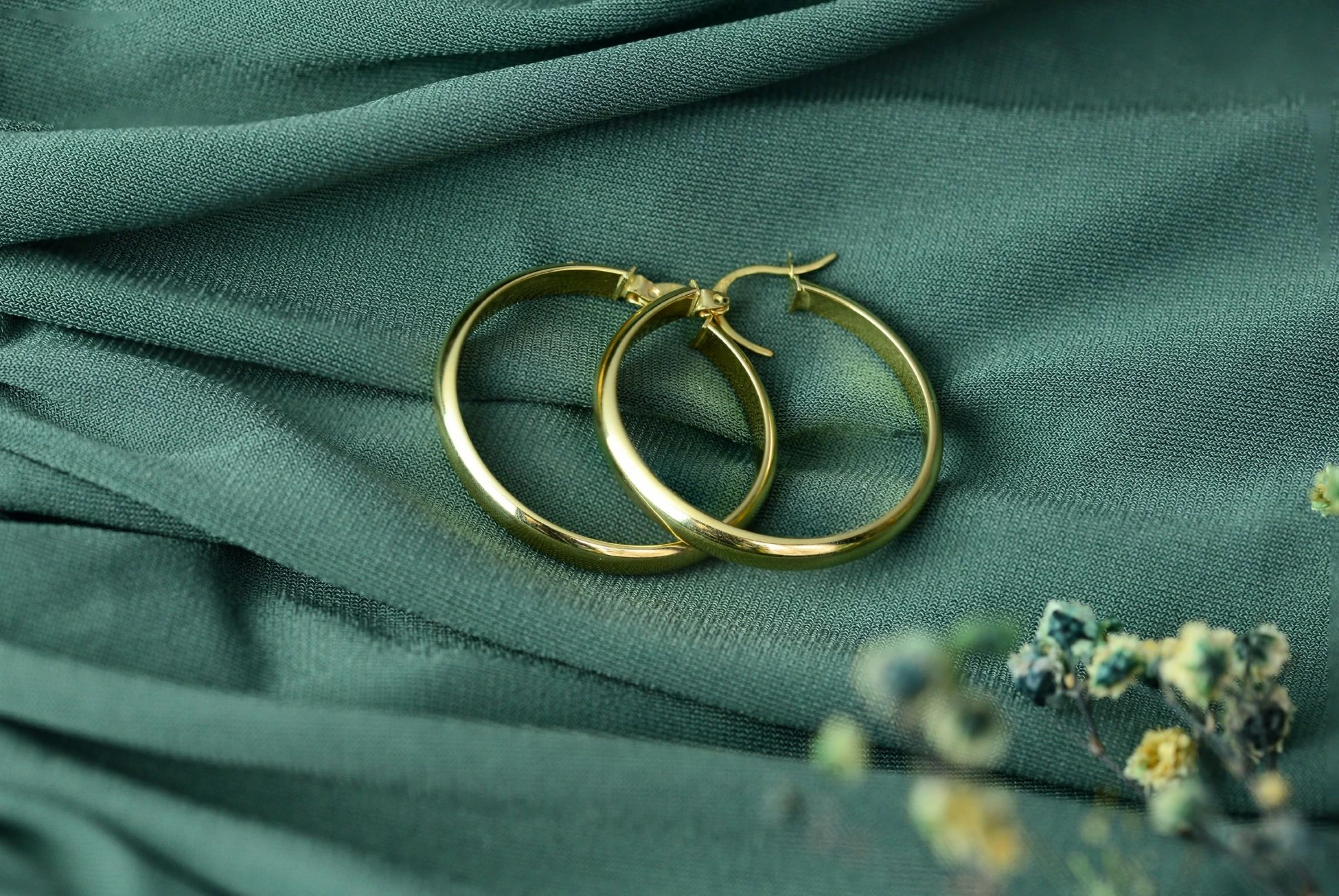 3 Cm. Çaplı Halka 14 Ayar Altın Küpe