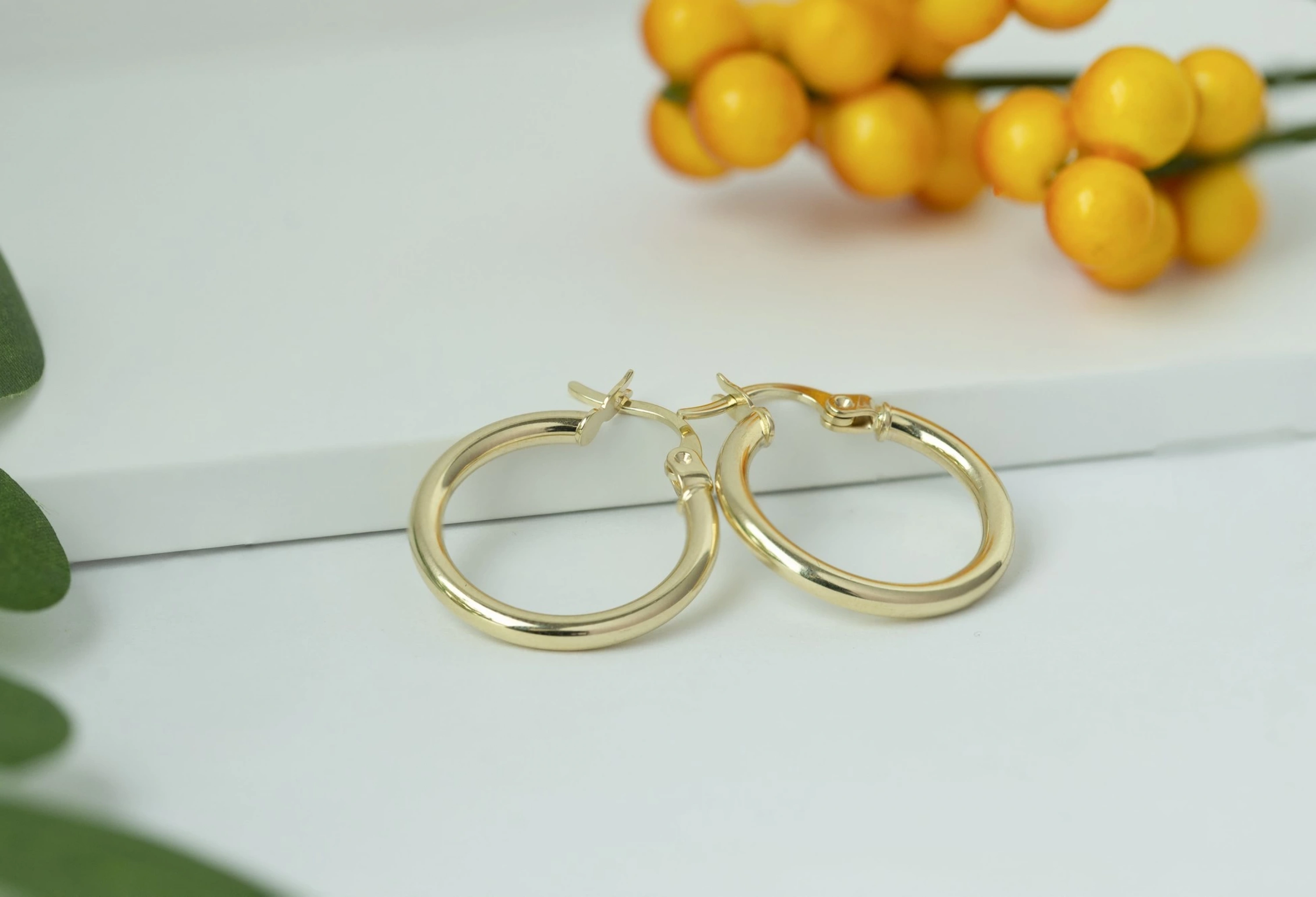 Halka 14 Ayar Altın Küpe