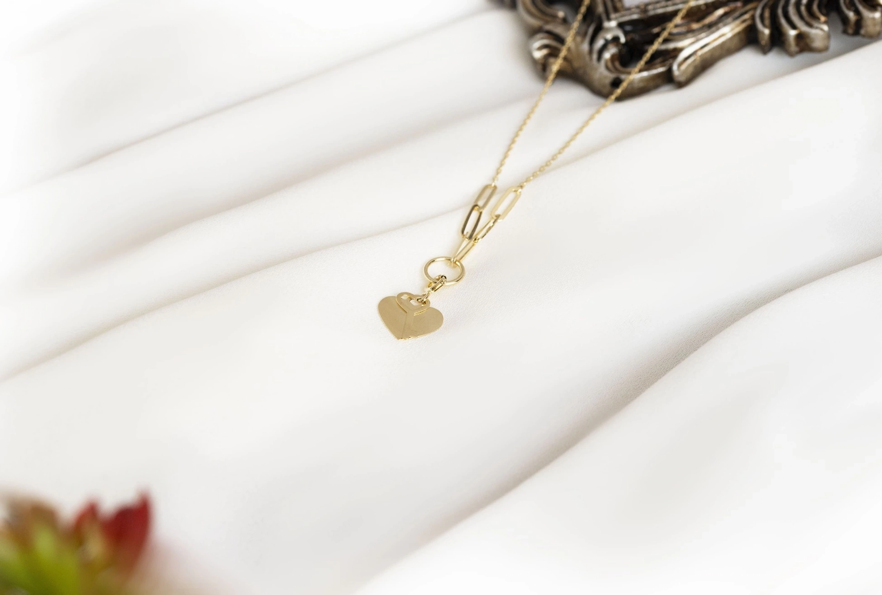 Kalp Anahtar 14 Ayar Altın Kolye