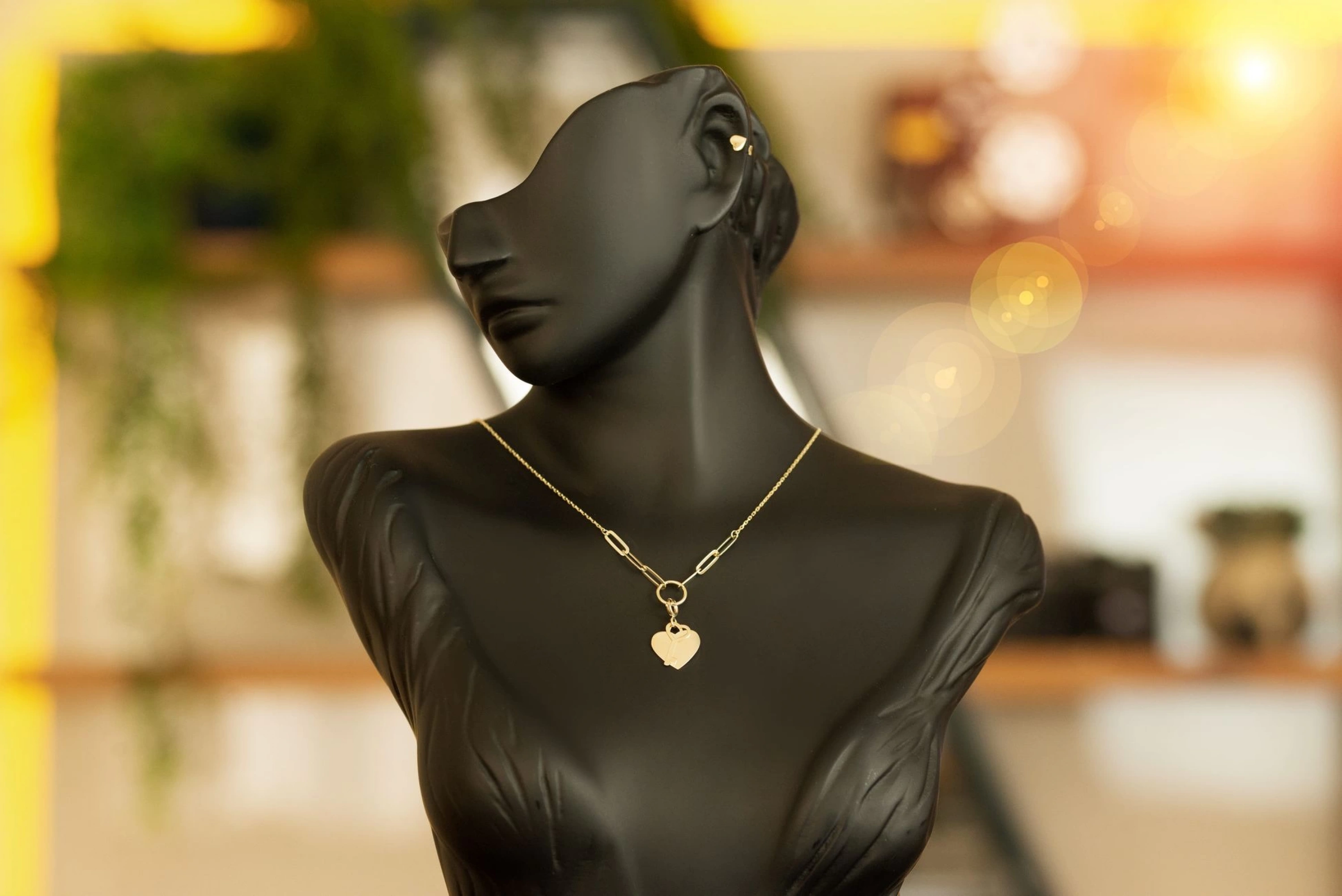 Kalp Anahtar 14 Ayar Altın Kolye