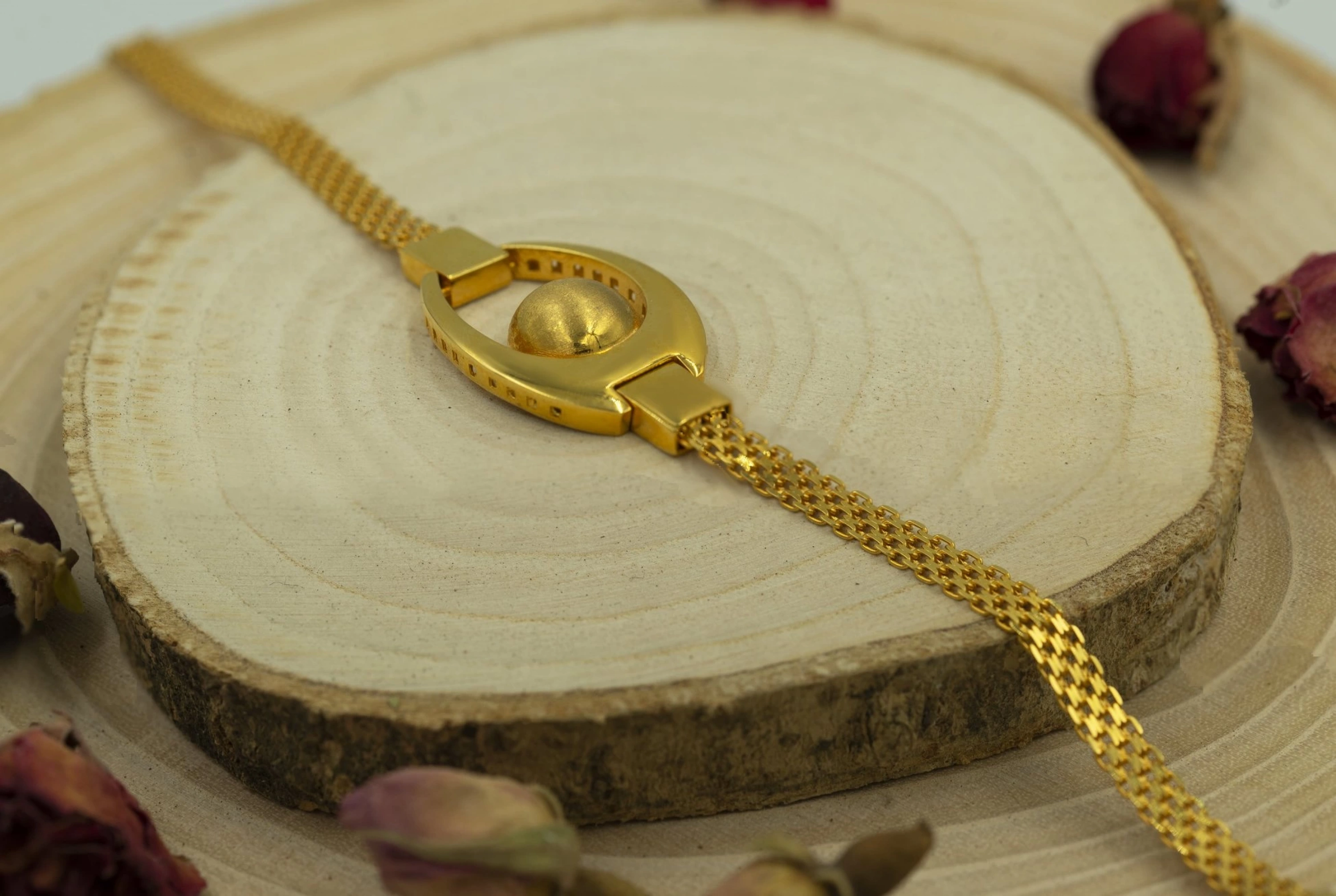 Kemer Tokalı Örgü 14 Ayar Bileklik