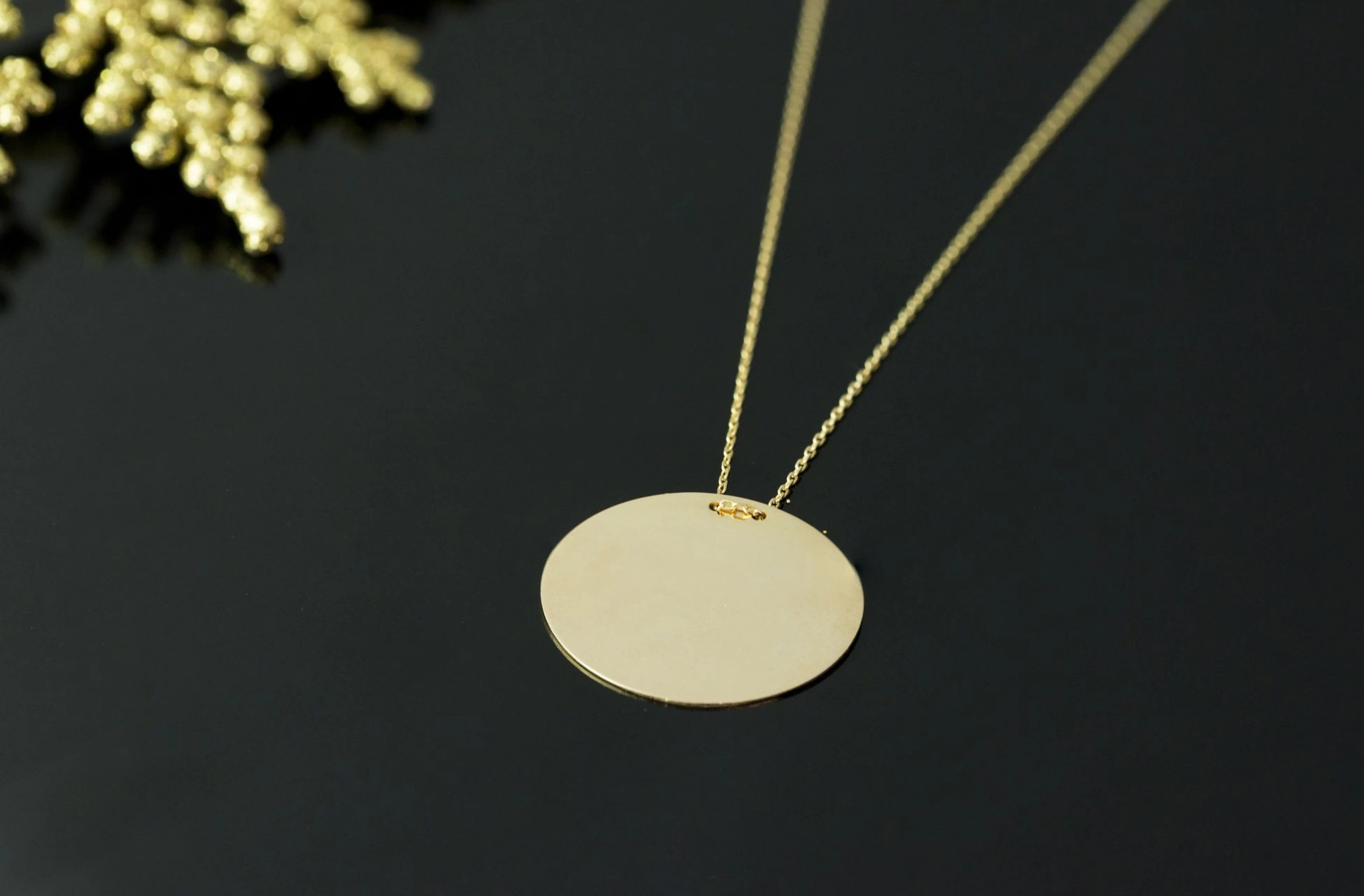 Plaka 8 Ayar Altın Kolye