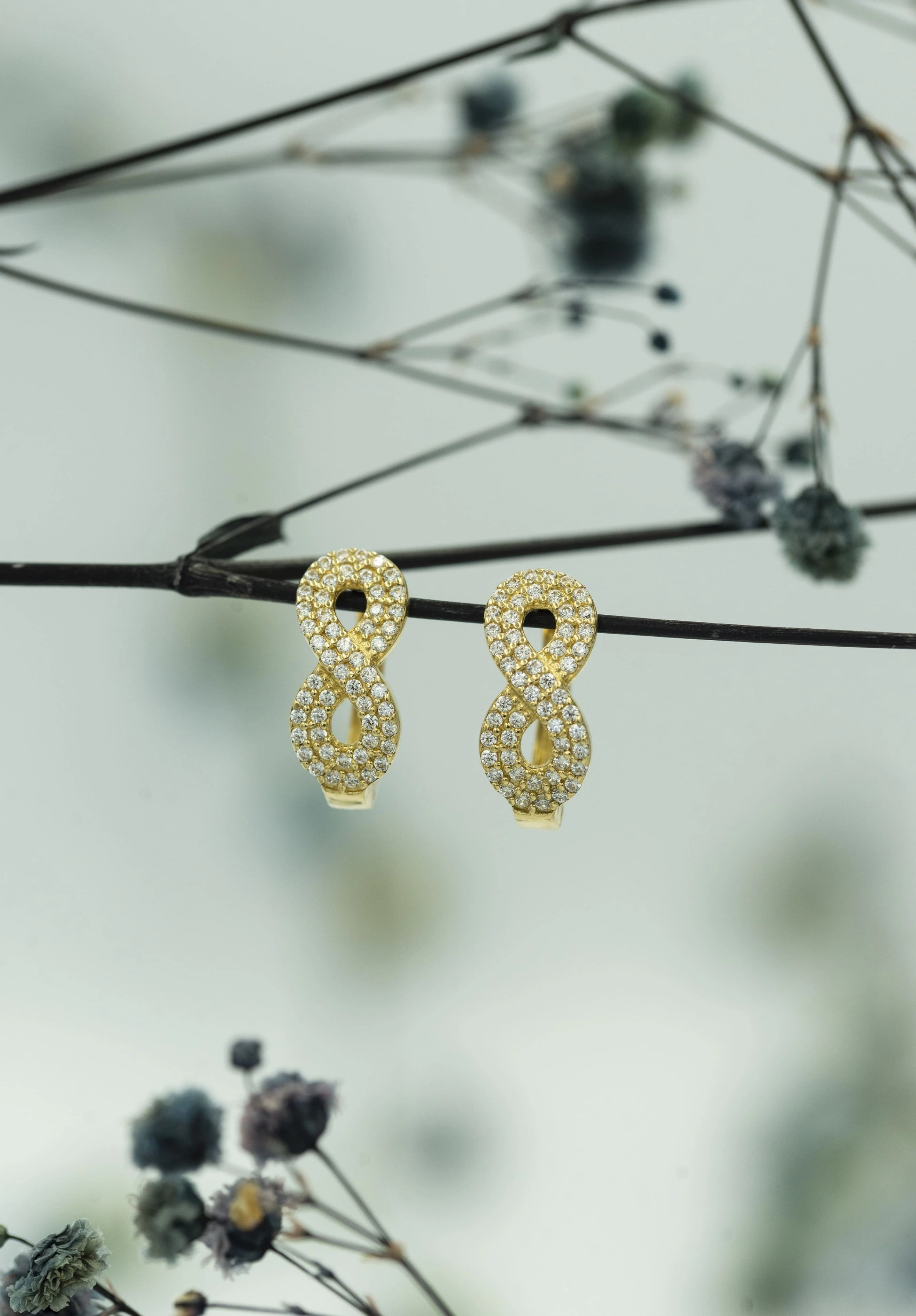 Sonsuzluk 14 Ayar Altın Küpe