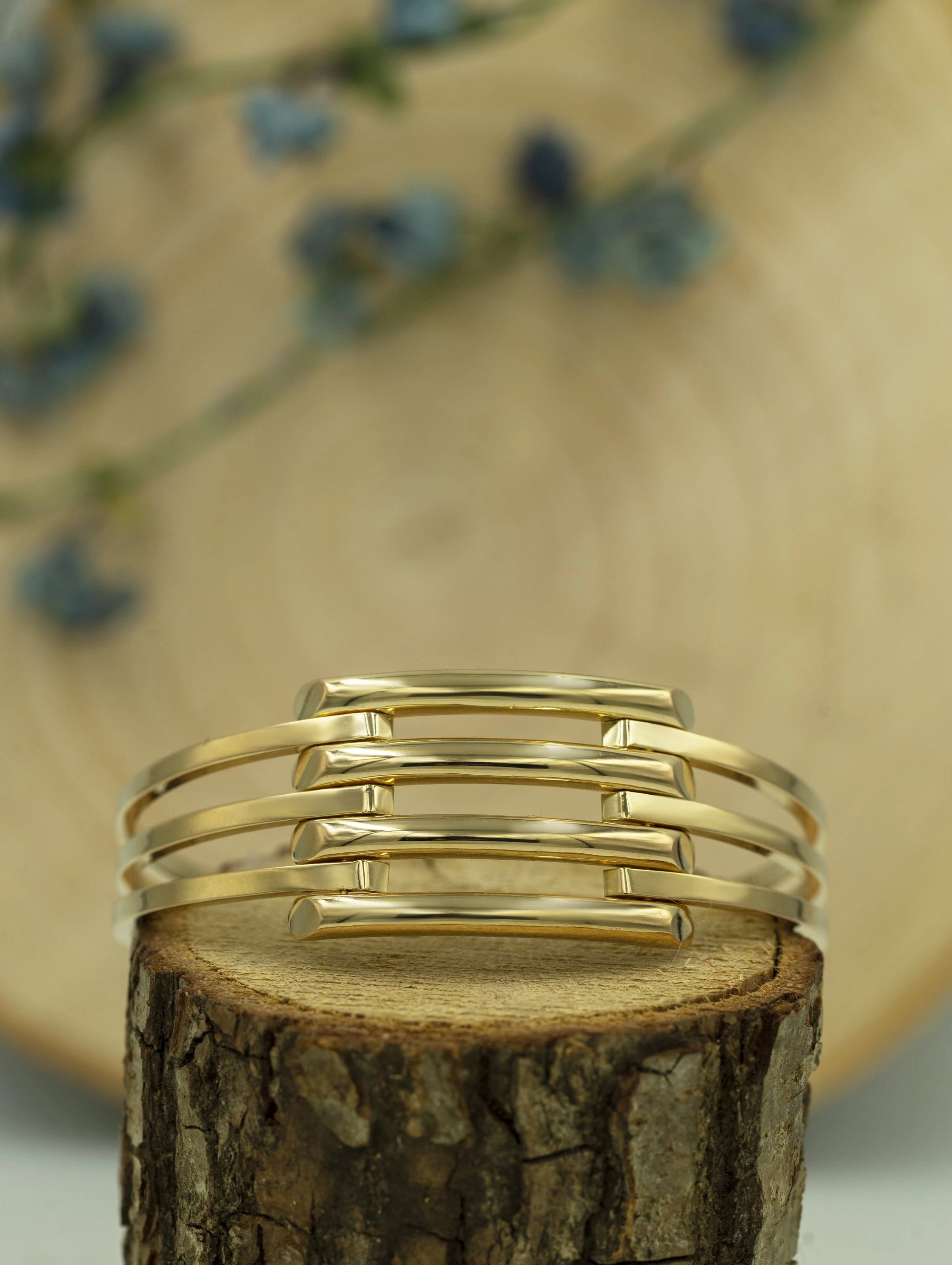 Kaburga 8 Ayar Altın Kelepçe Bilezik