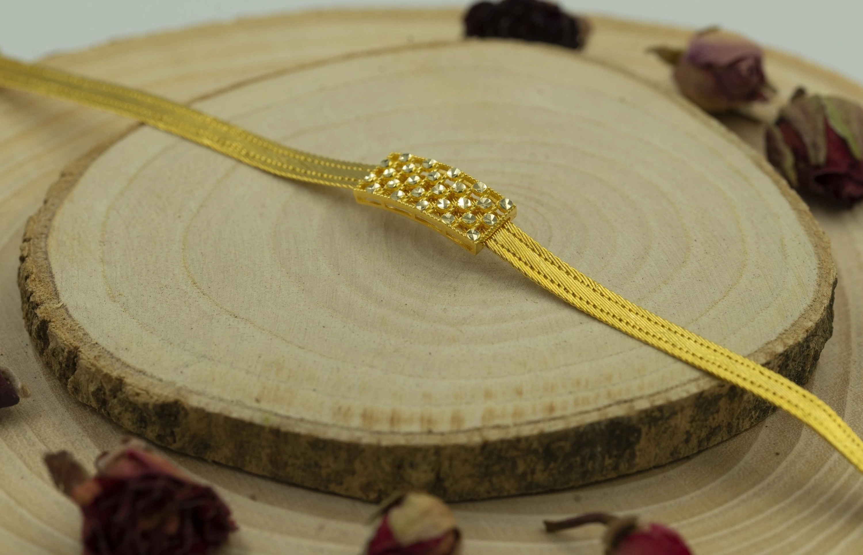 Taşsız Trabzon Hasır 14 Ayar Bileklik