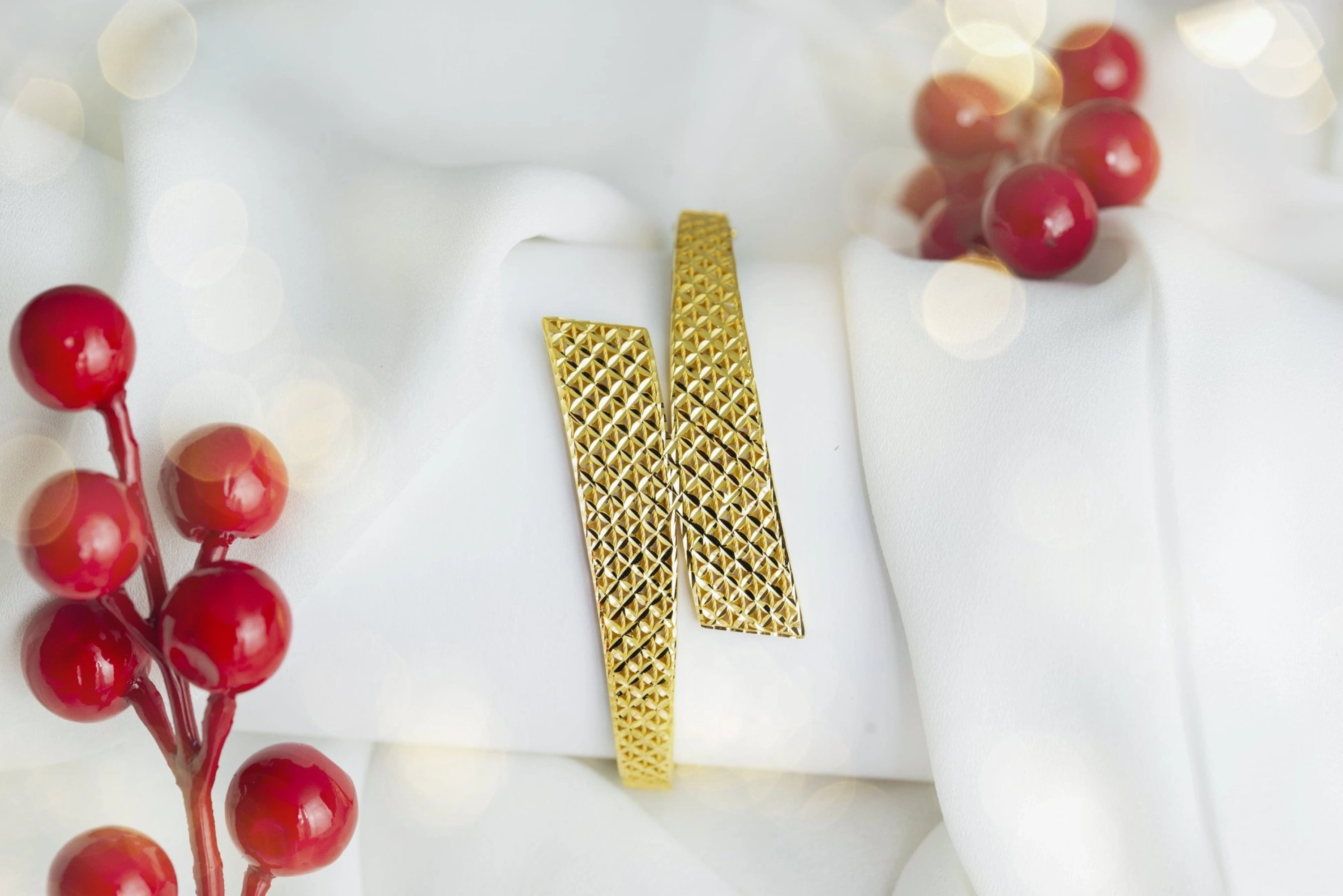 Telkari Kesim 22 Ayar Kelepçe Bilezik