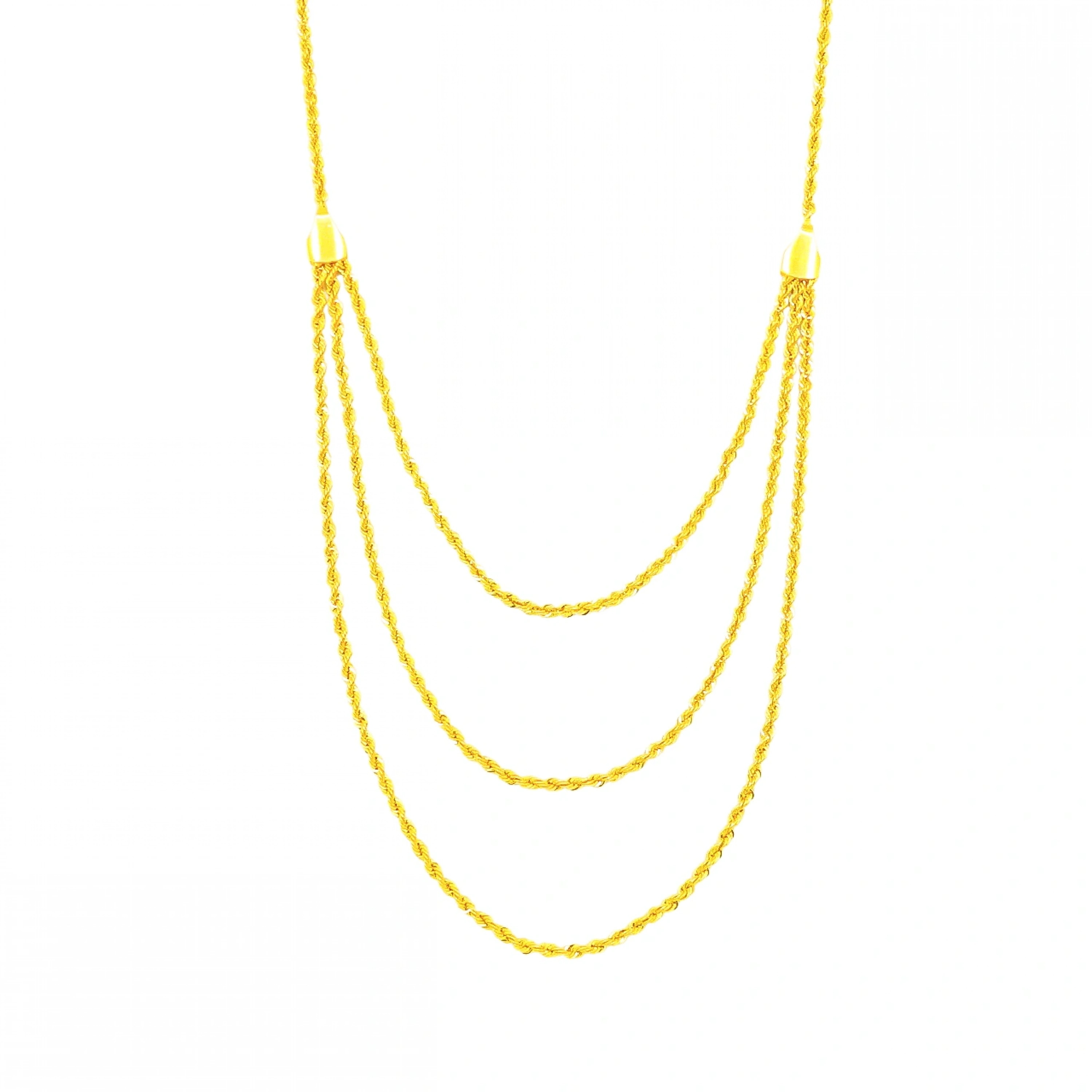 14 Ayar 3 Sıralı Burgu Zincir Altın Gerdanlık