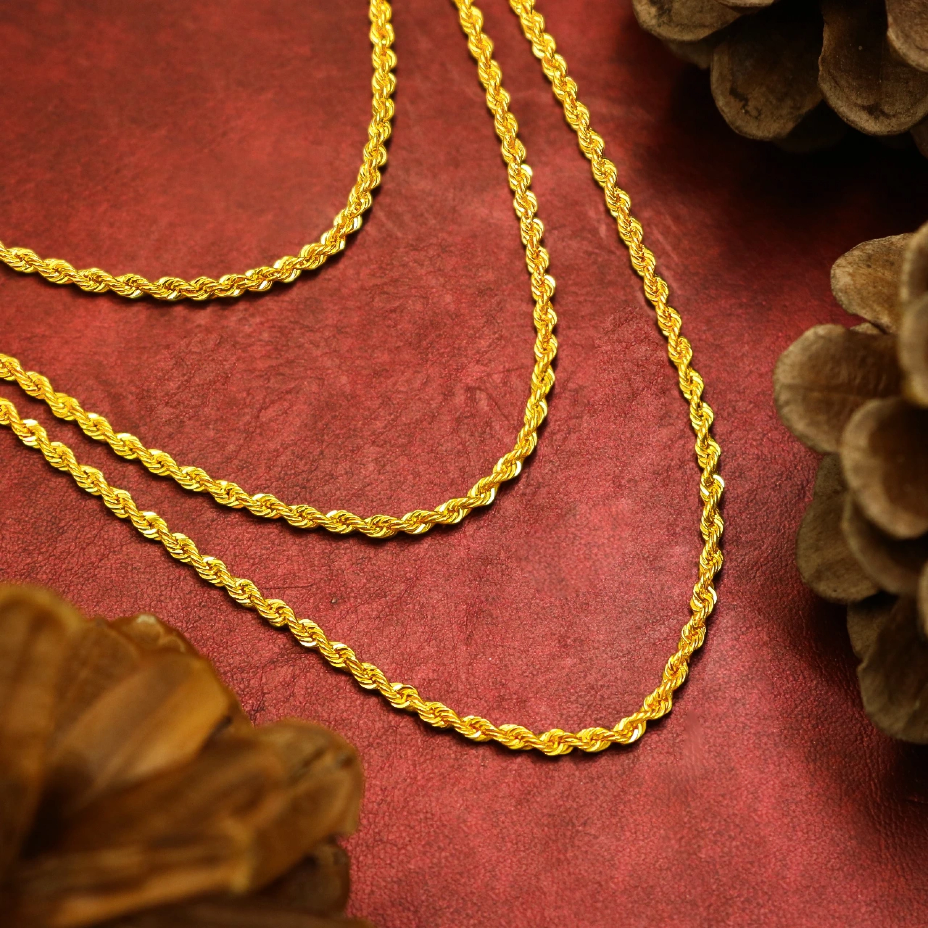 14 Ayar 3 Sıralı Burgu Zincir Altın Gerdanlık