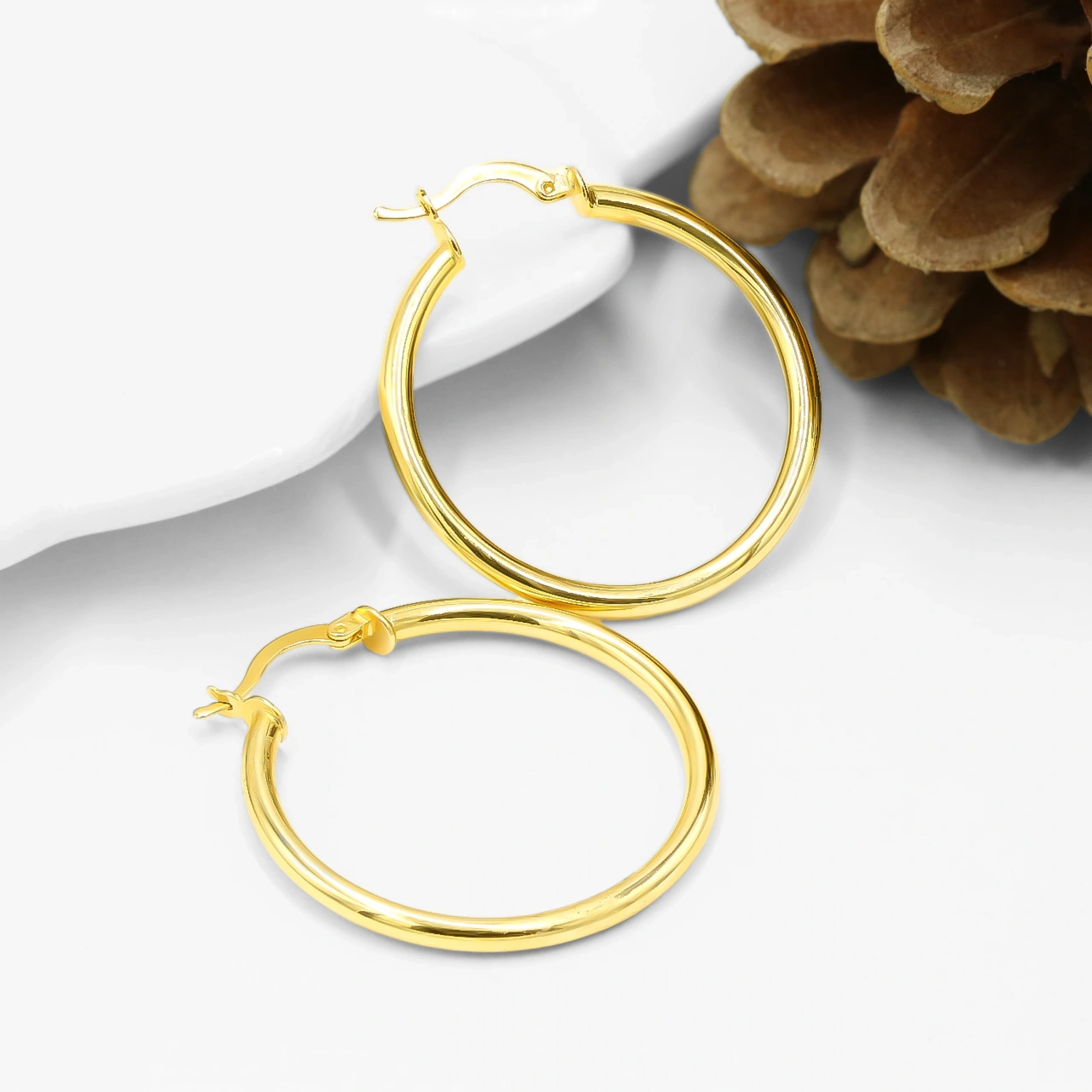 14 Ayar Altın Halka Küpe