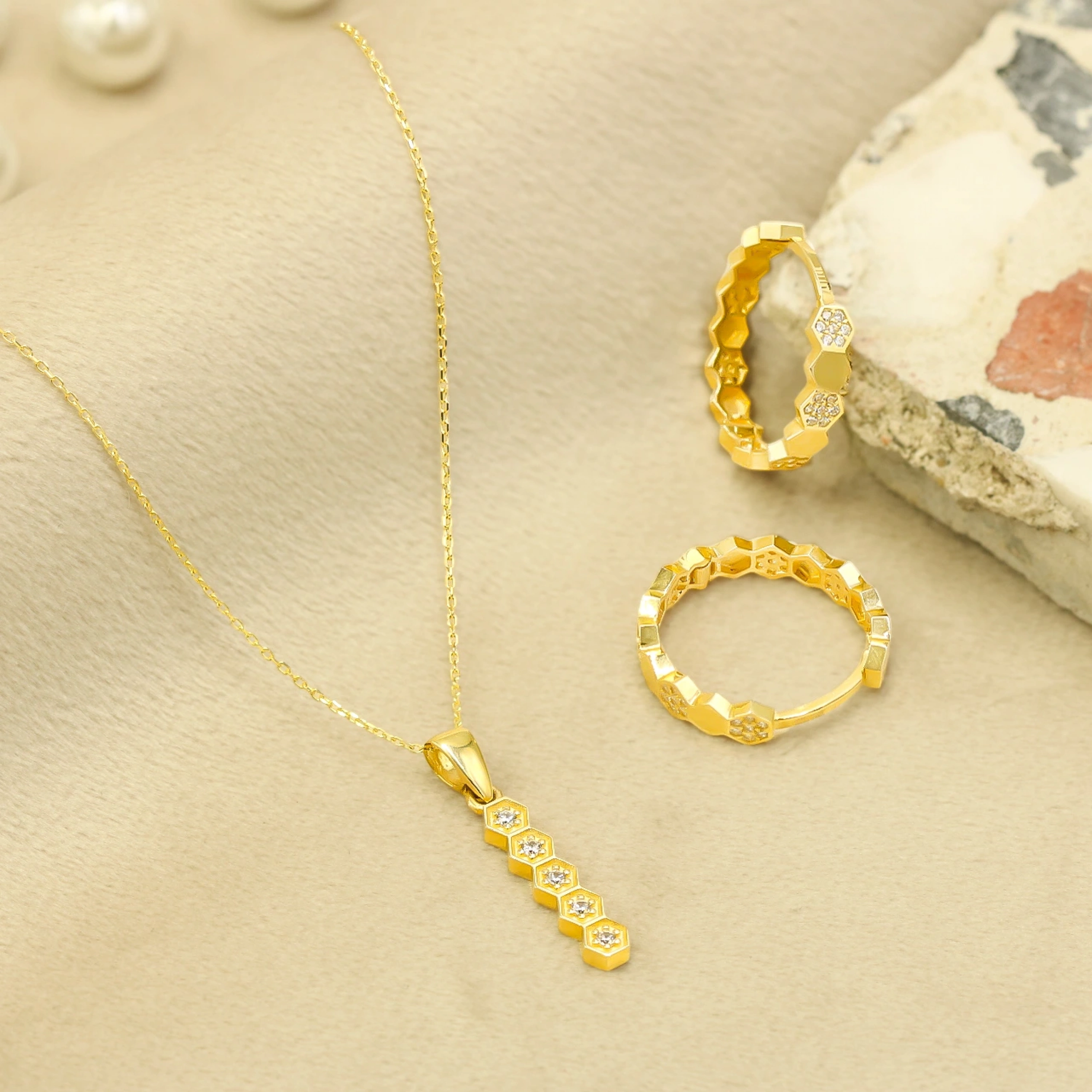 14 Ayar Altın Petek  Mini Set