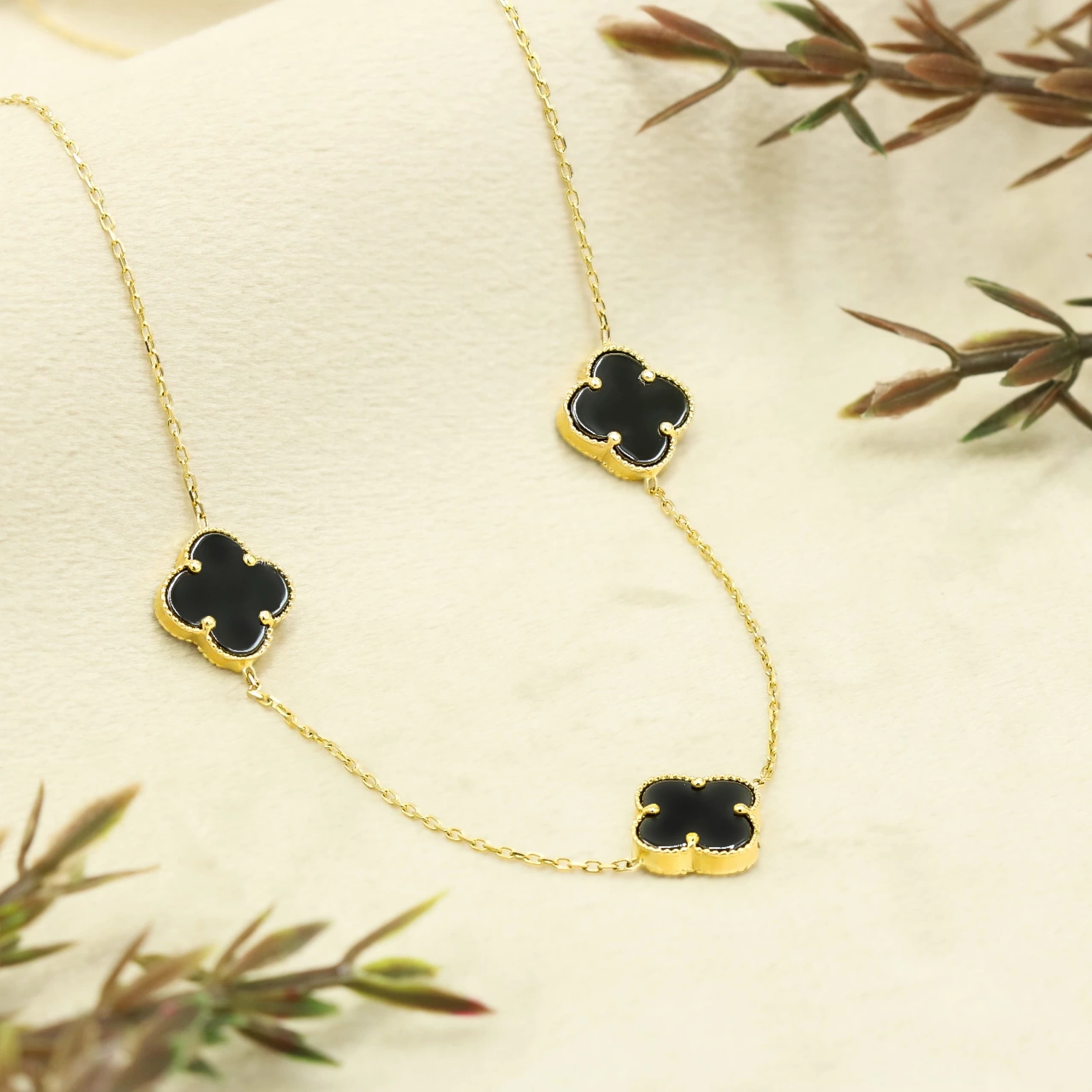 14 Ayar Altın Yonca Mini Set