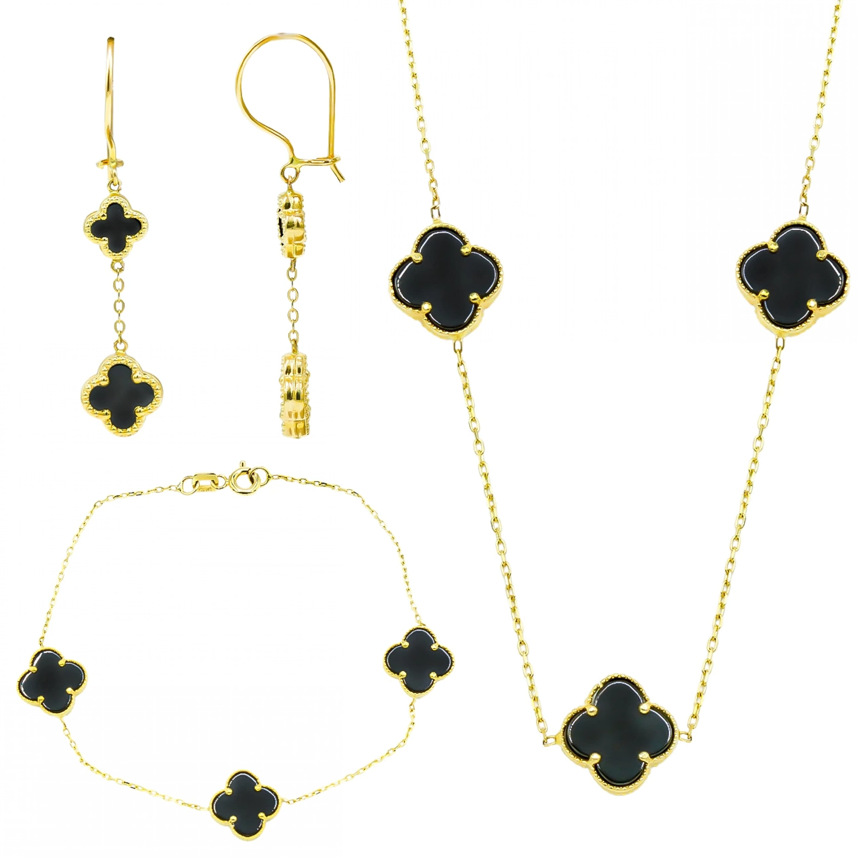 14 Ayar Altın Yonca Mini Set