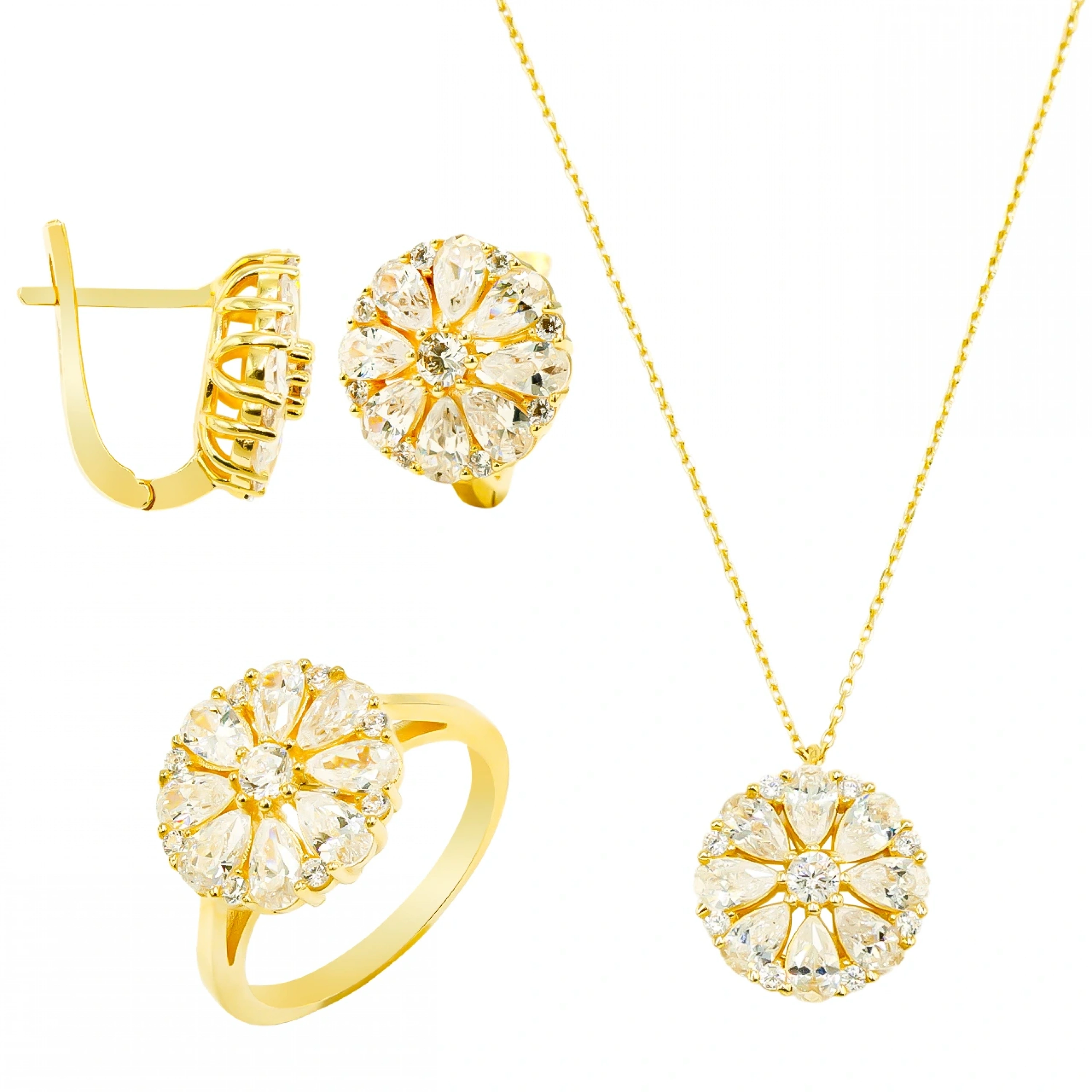 14 Ayar Altın Çiçek Mini Set
