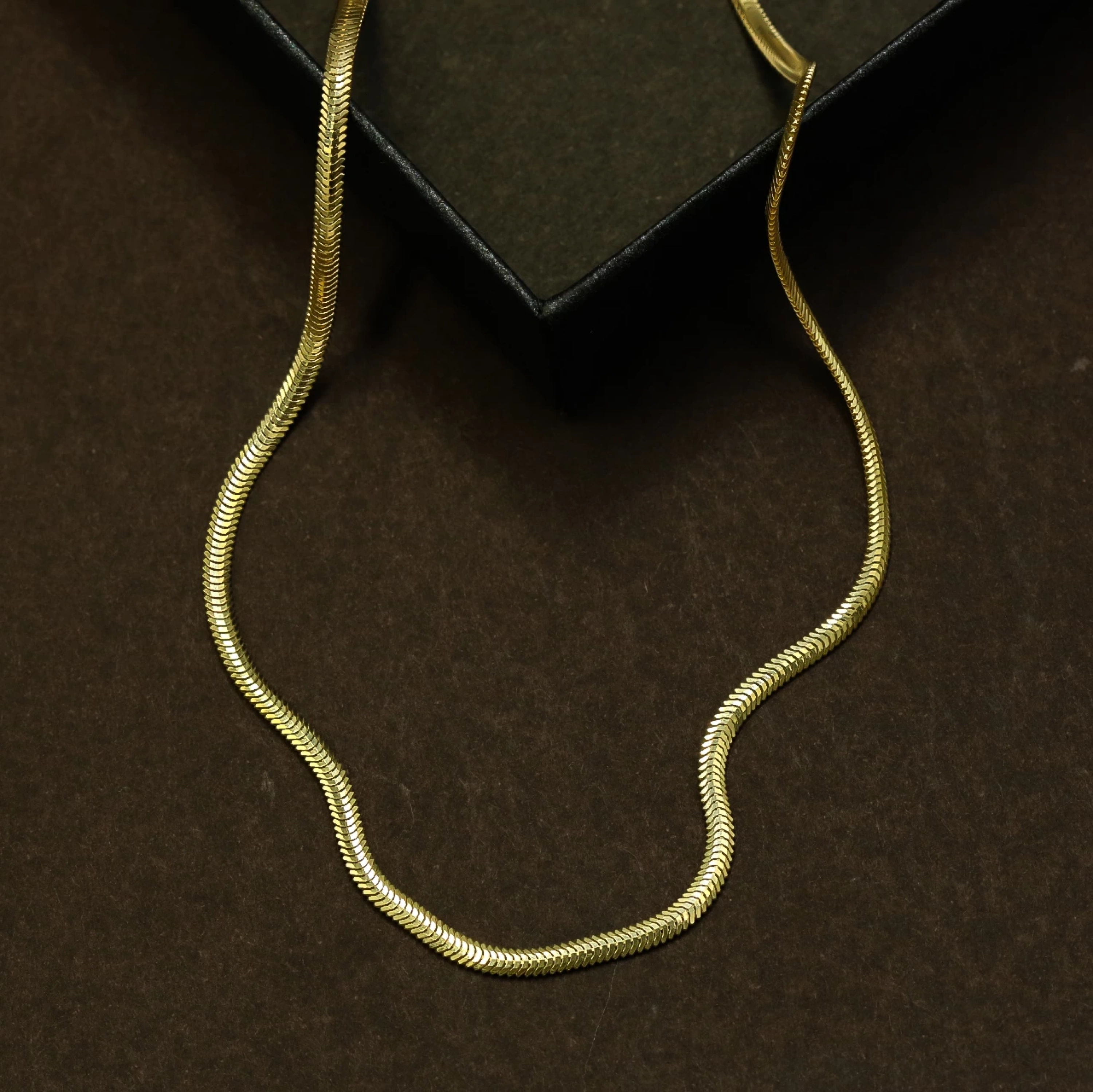 14 Ayar Balık Sırtı Zincir - 60 CM