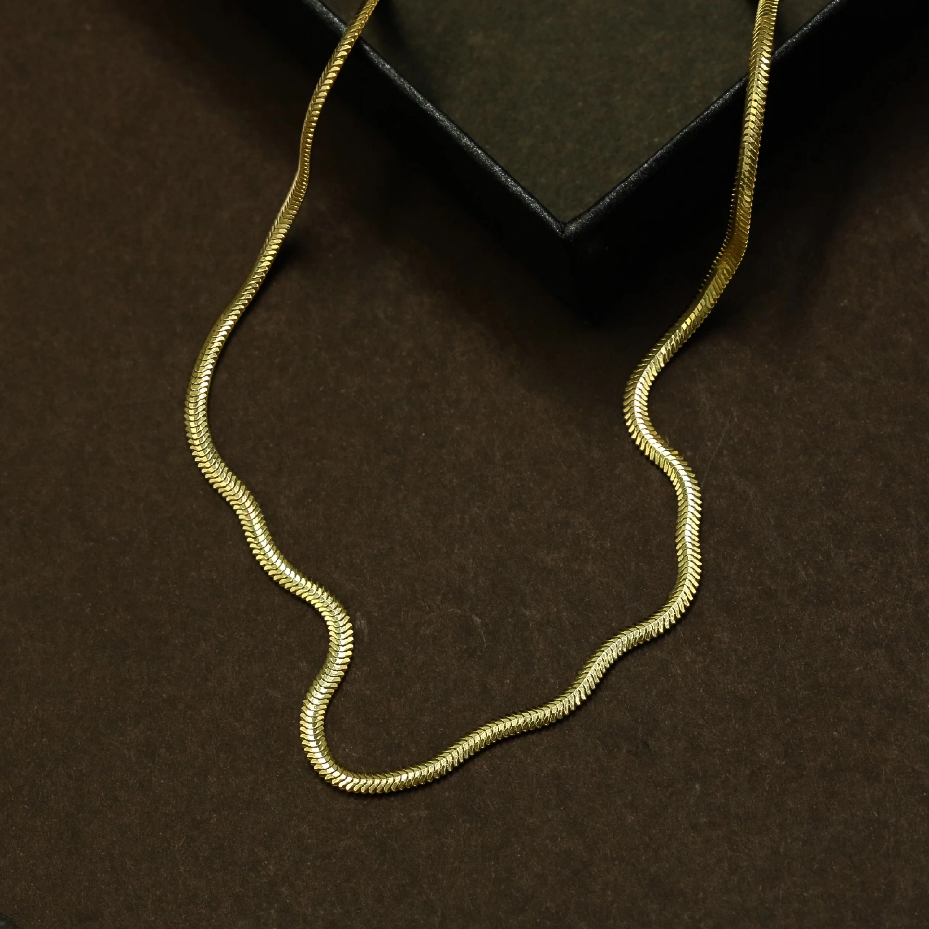 14 Ayar Balık Sırtı Zincir - 55 CM