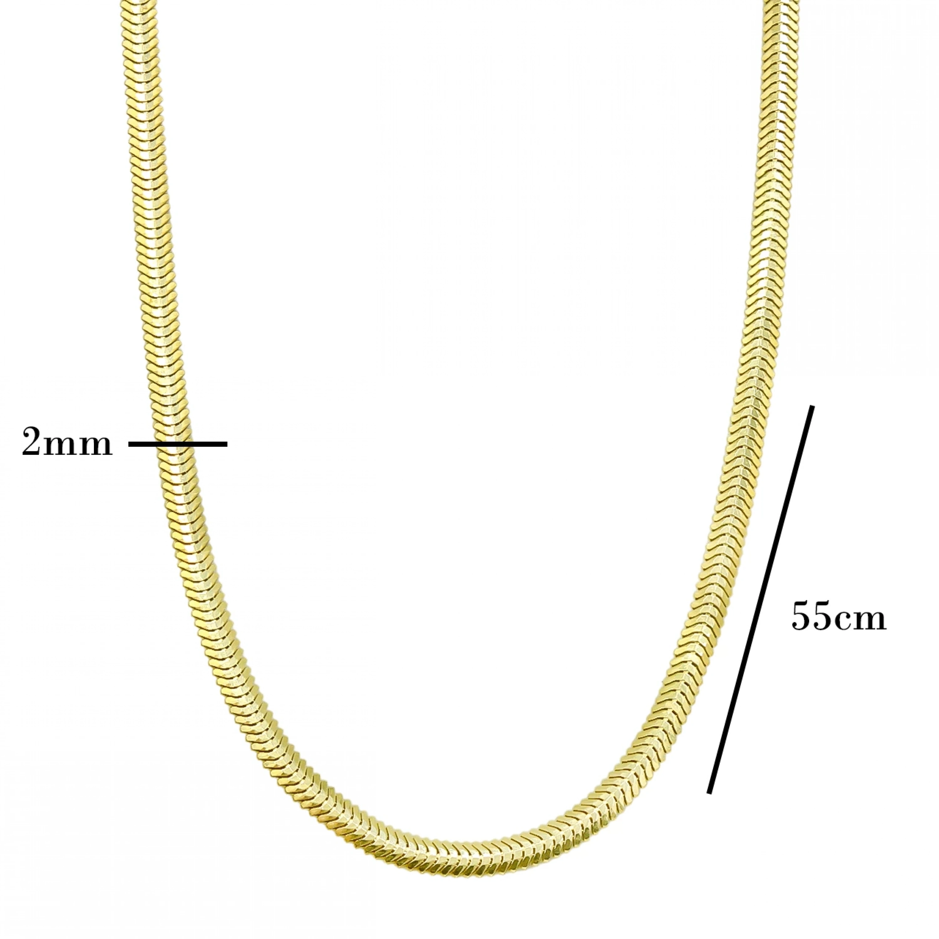 14 Ayar Balık Sırtı Zincir - 55 CM