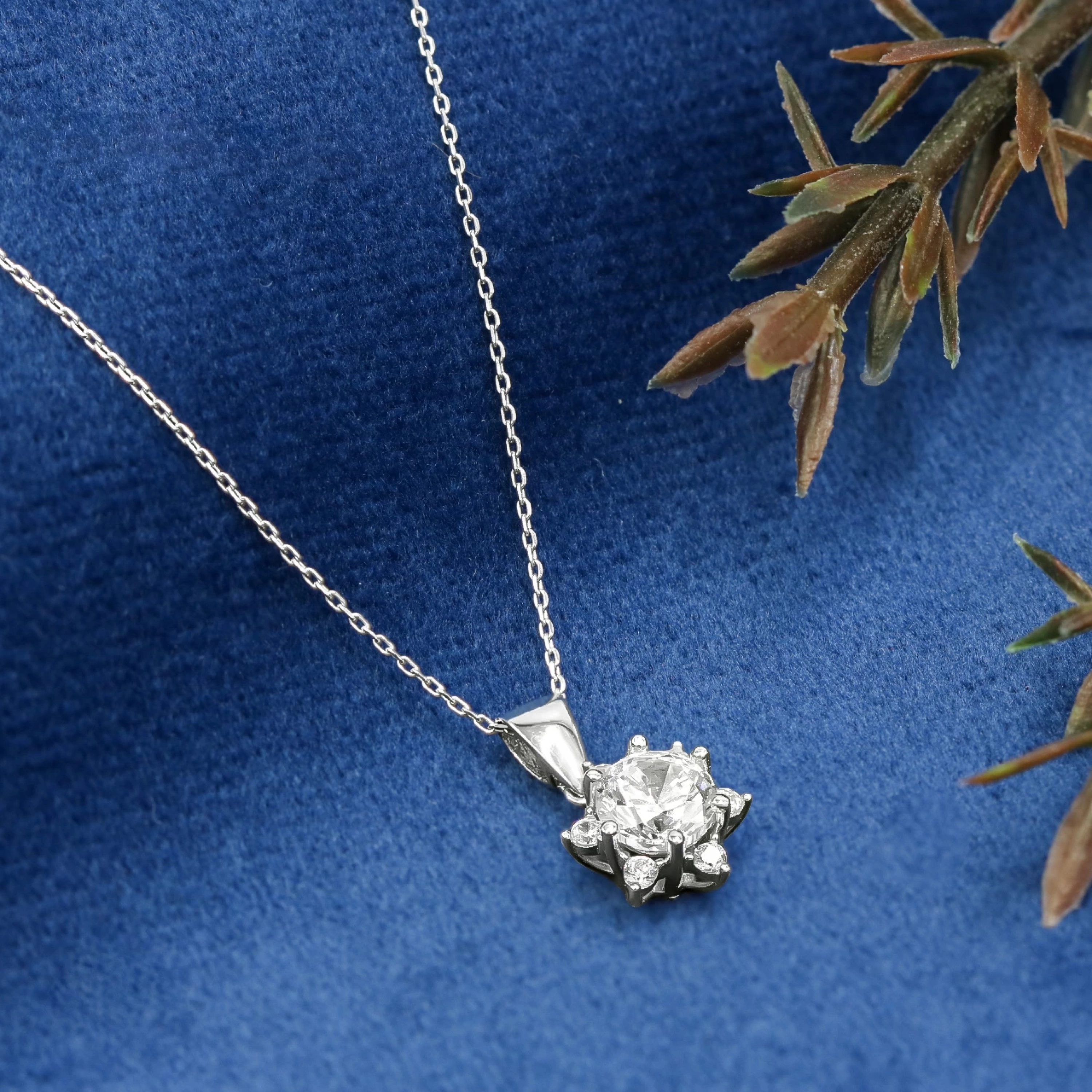 14 Ayar Beyaz Altın Lotus Mini Set