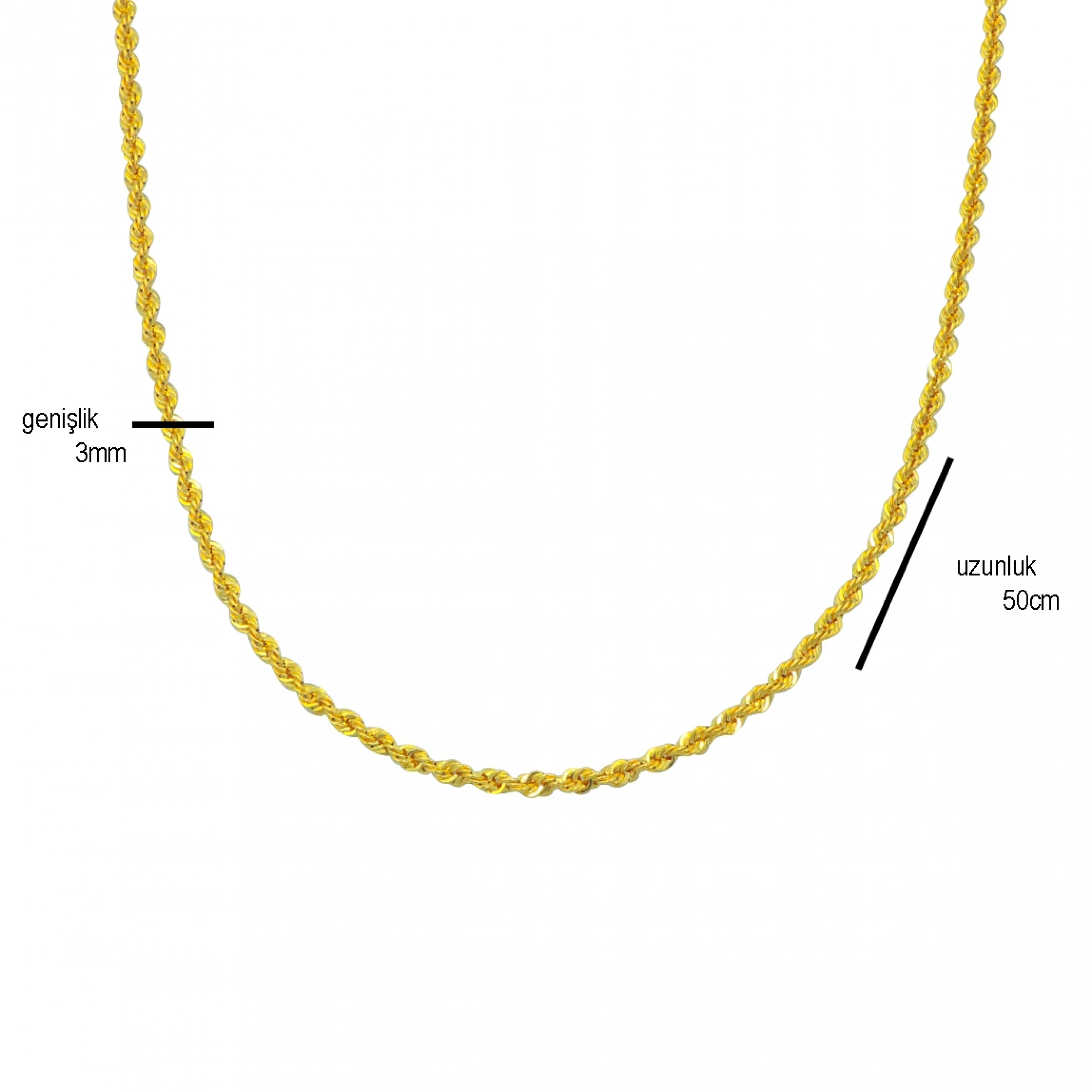 14 Ayar Burgu Zincir - 50 Cm.