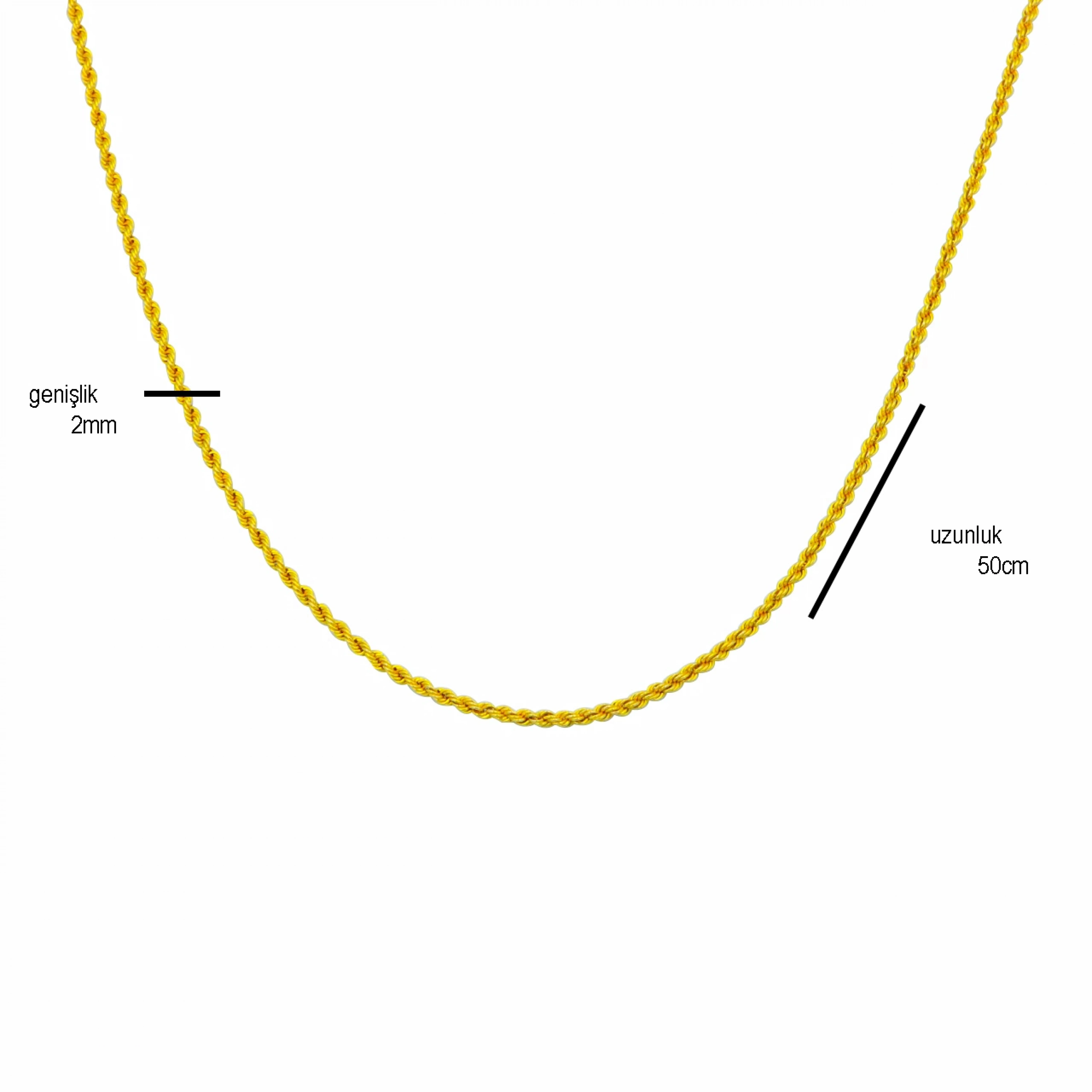 14 Ayar Burgu Zincir - 50 Cm.
