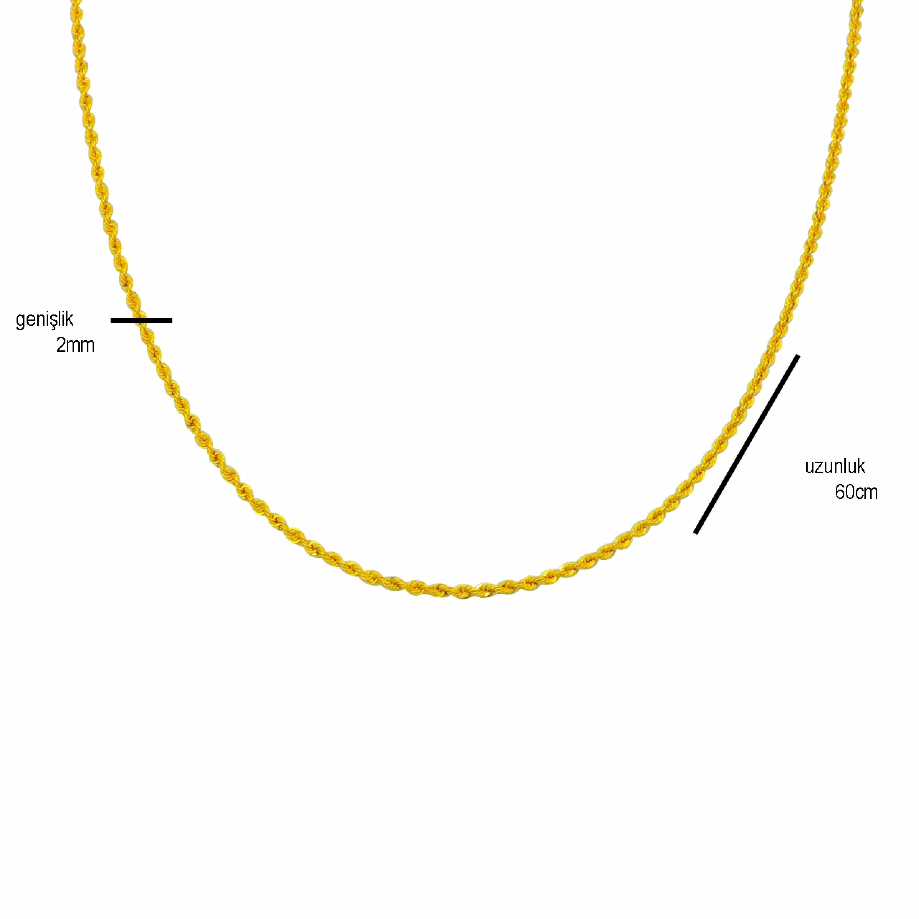 14 Ayar Burgu Zincir - 60 Cm.