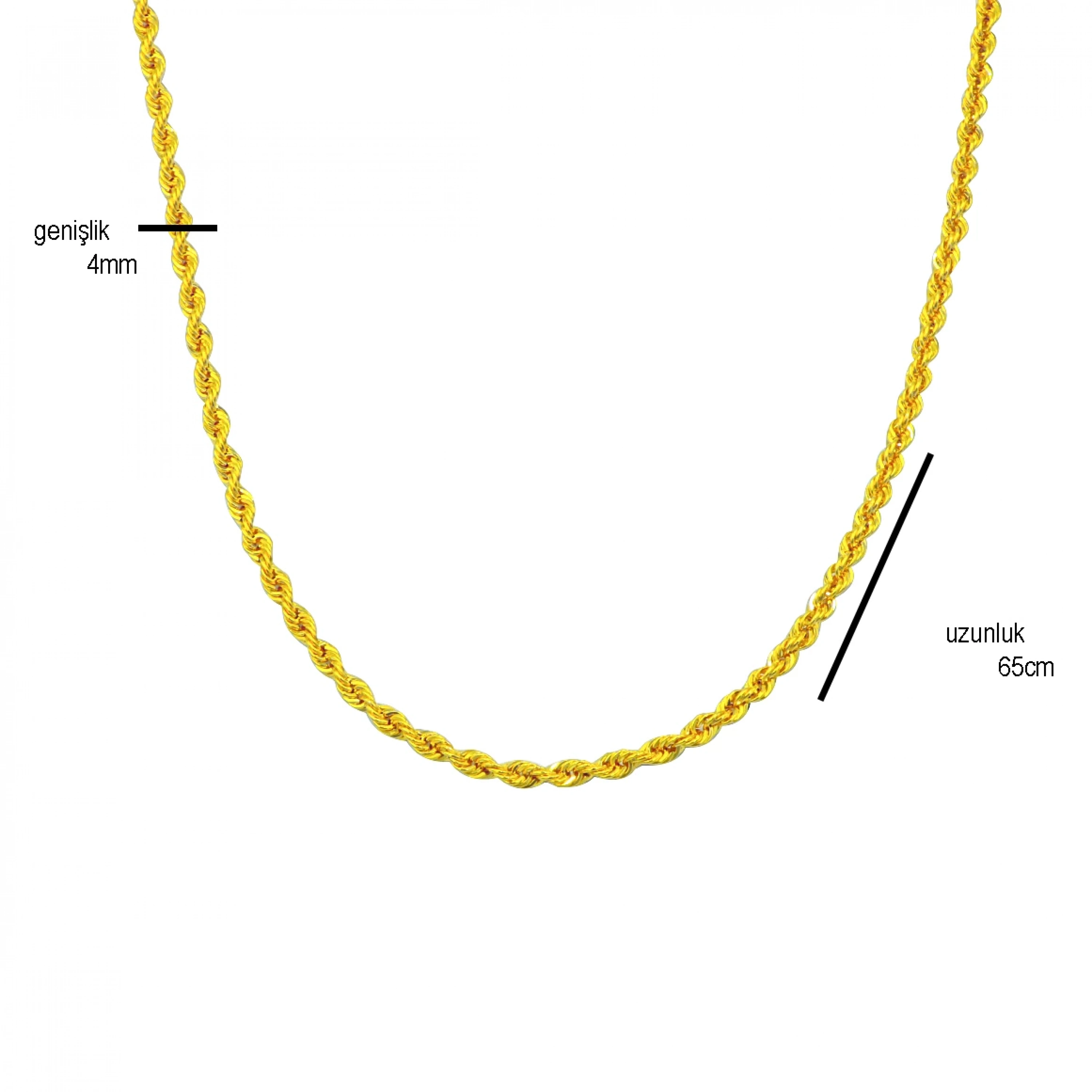 14 Ayar Burgu Zincir - 65 Cm.