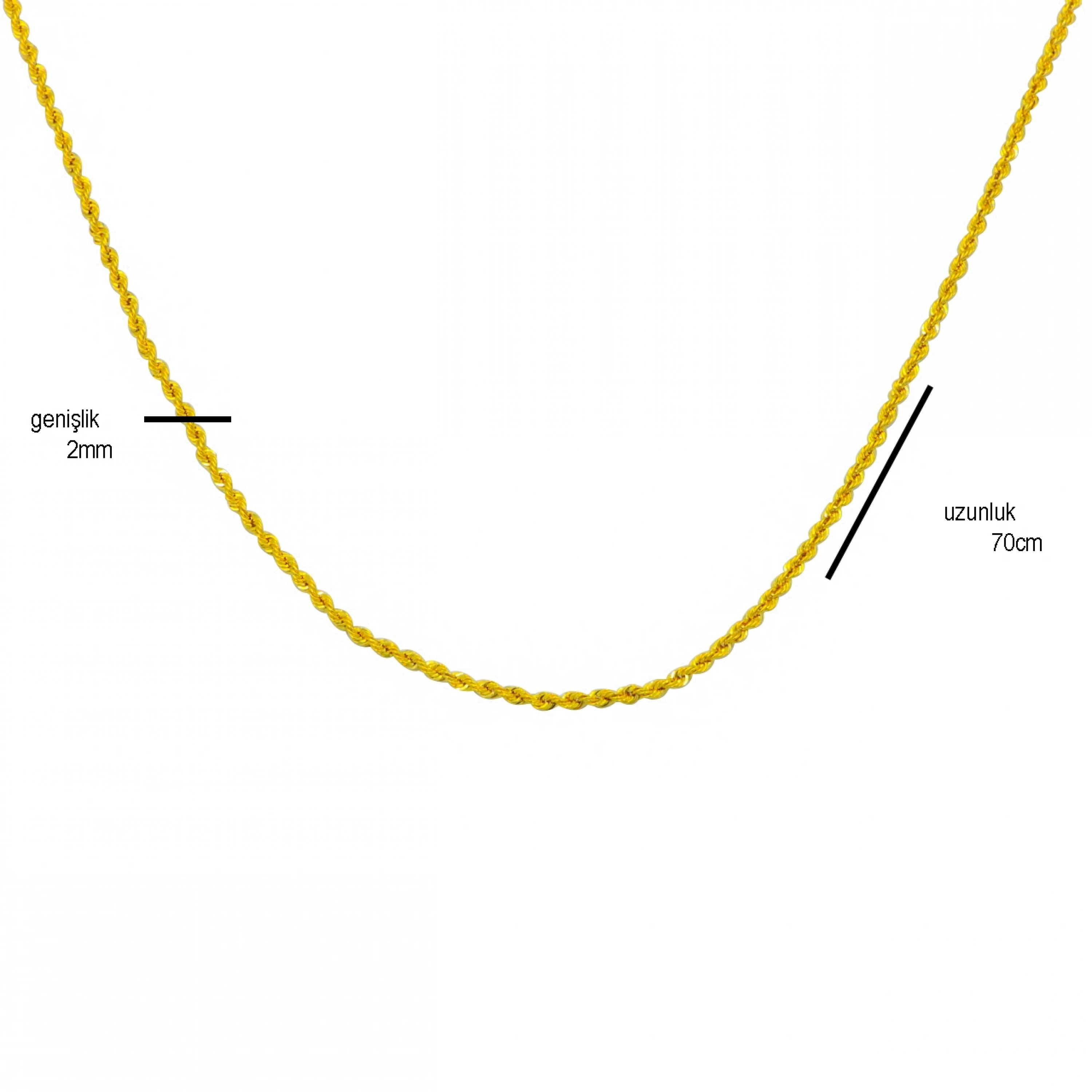 14 Ayar Burgu Zincir - 70 Cm.