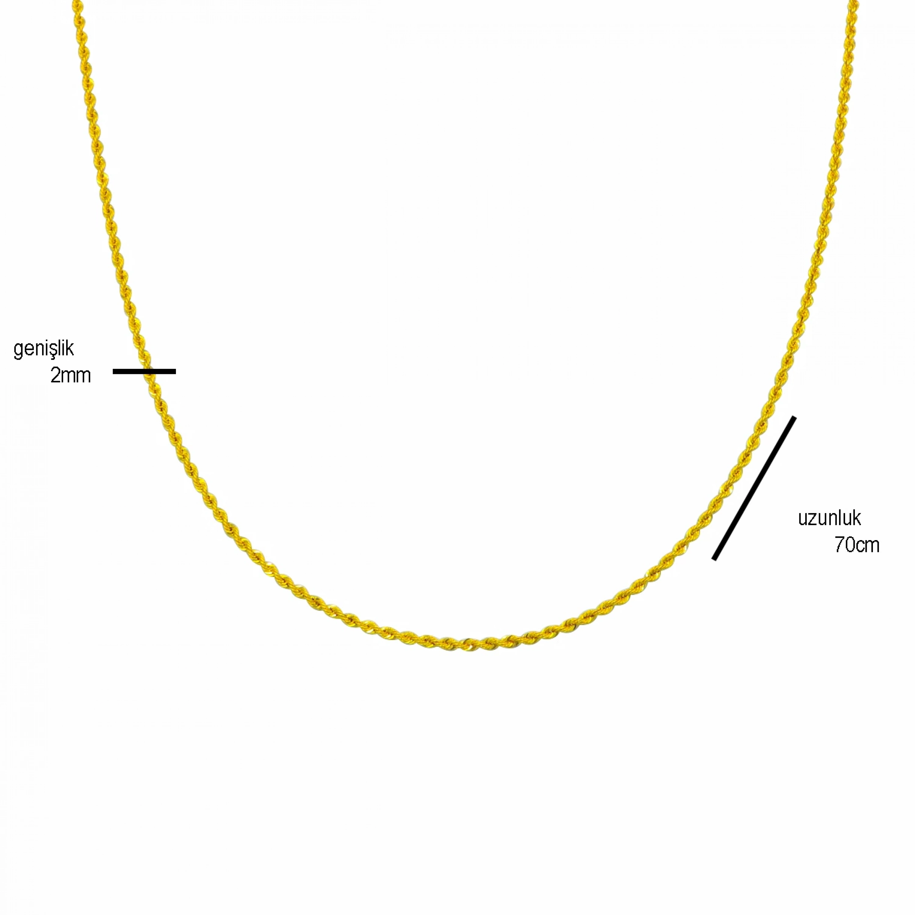 14 Ayar Burgu Zincir - 70 Cm.