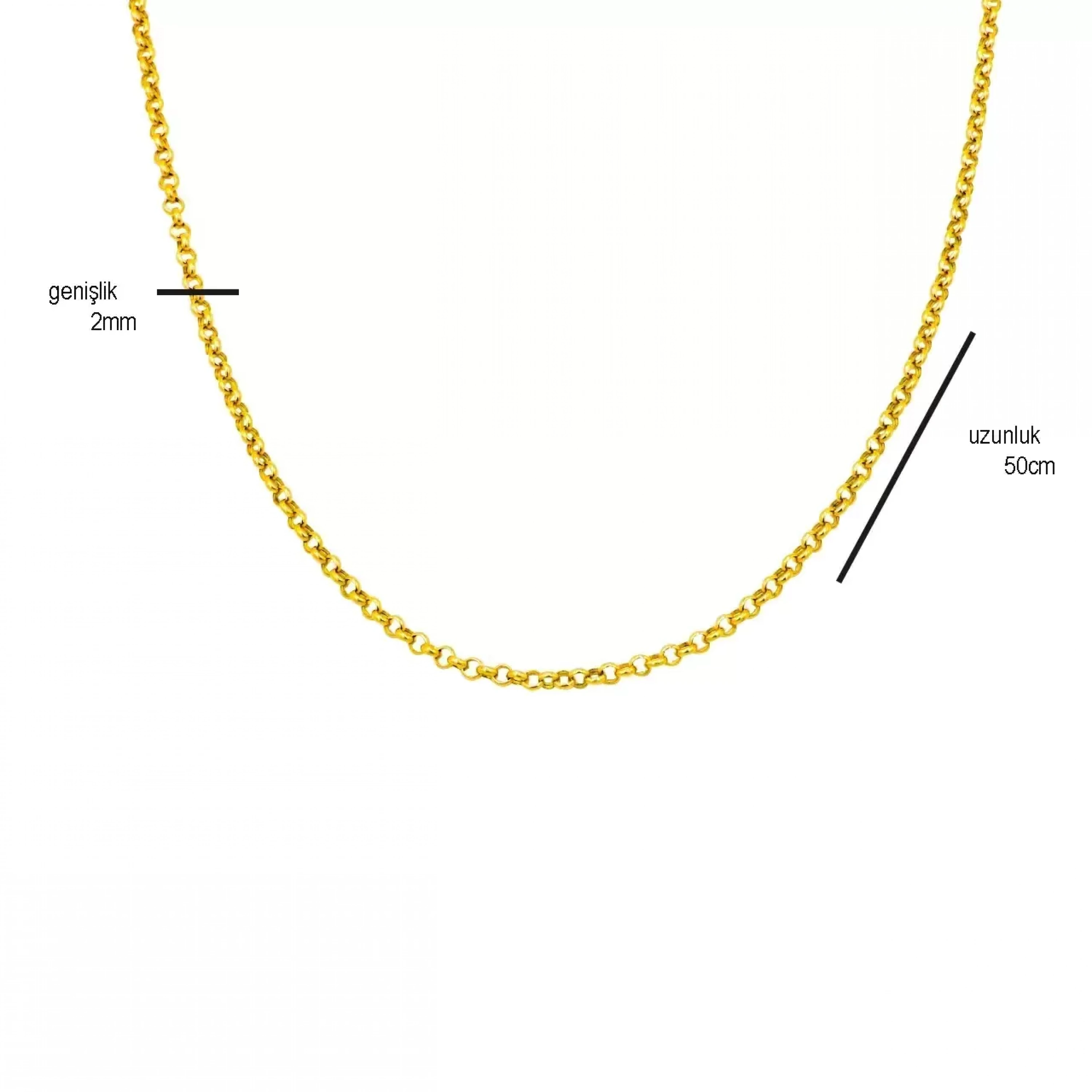 14 Ayar Halka Zincir - 50 Cm.