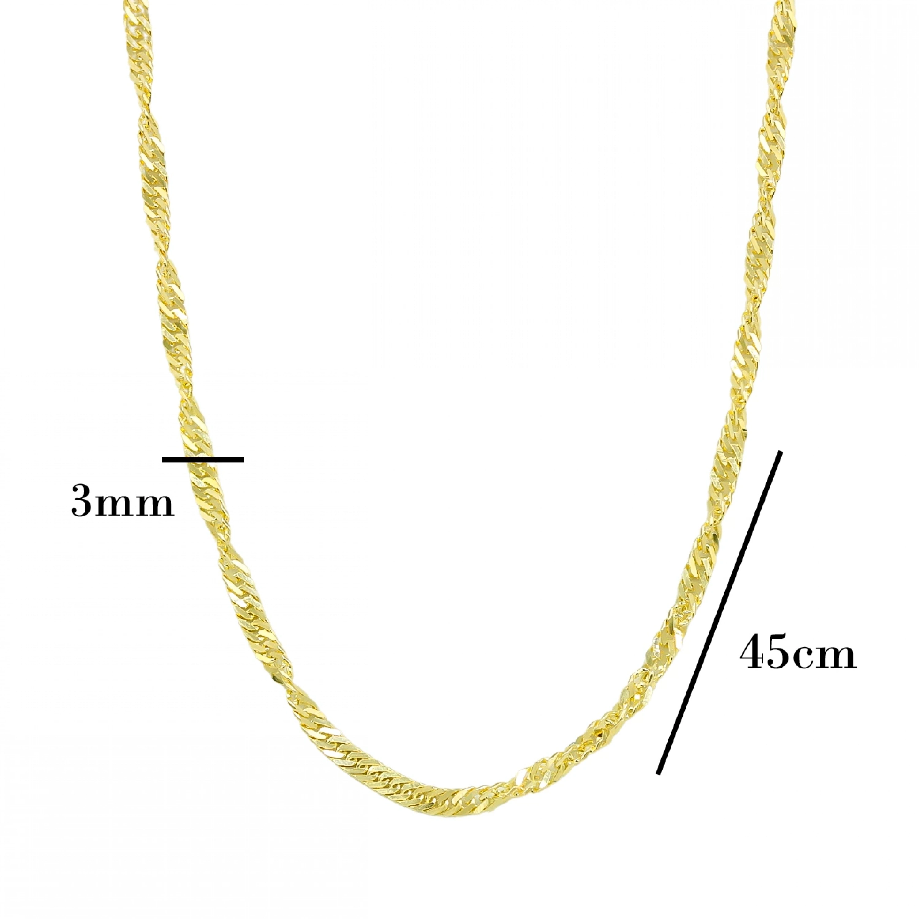 14 Ayar Singapur Zincir - 45 Cm.