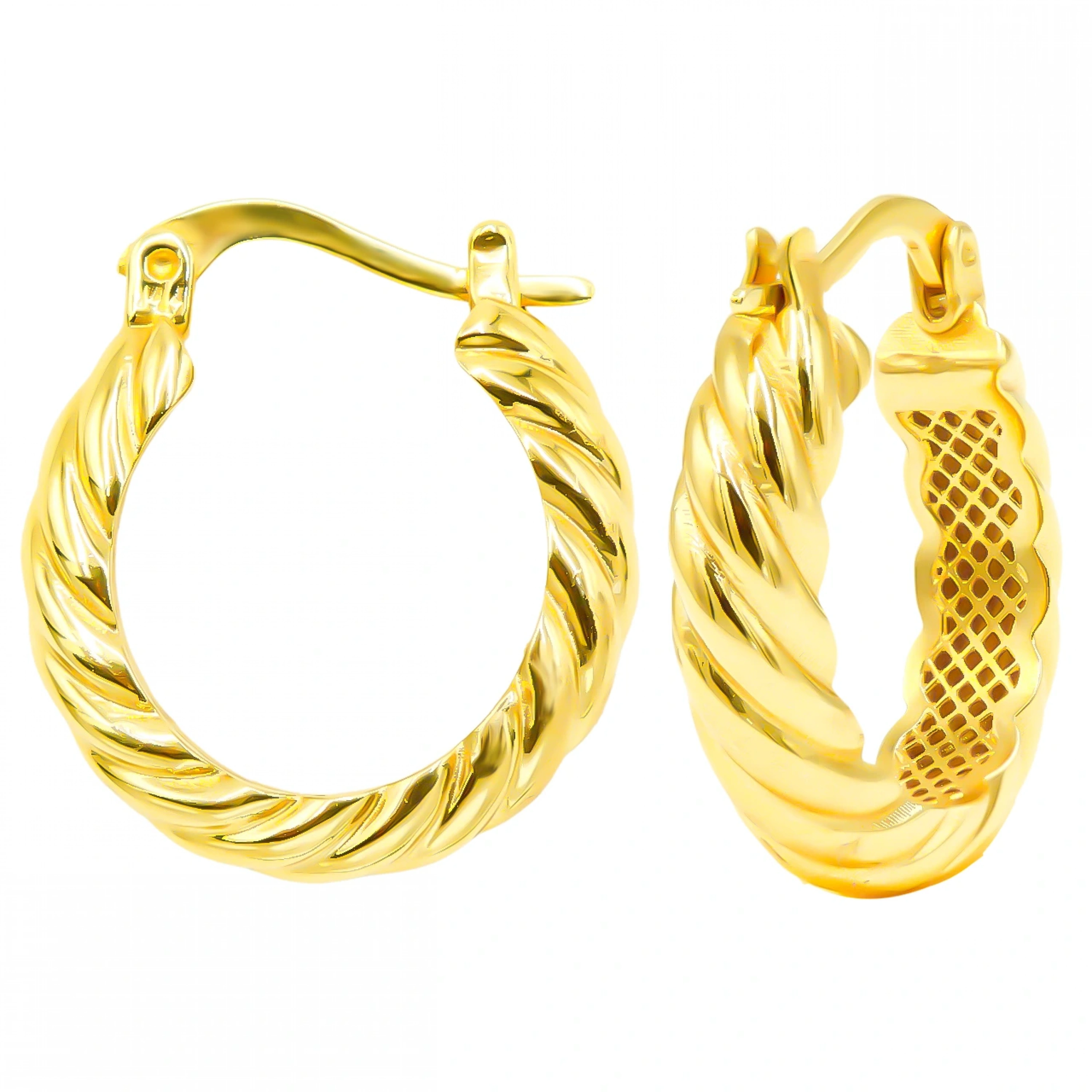 Burgu Tasarım 14 Ayar Altın Halka Küpe