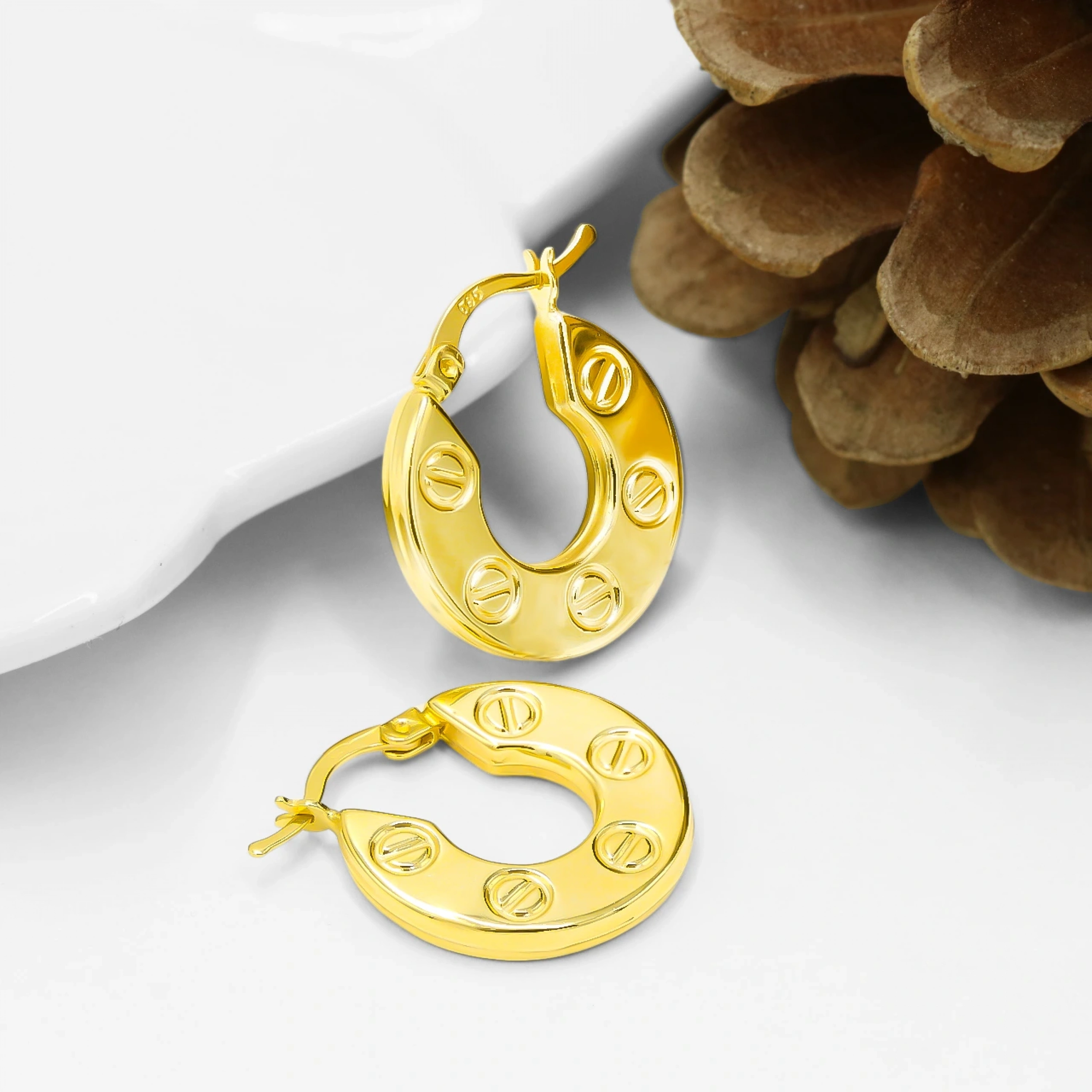 14 Ayar Altın Halka Küpe