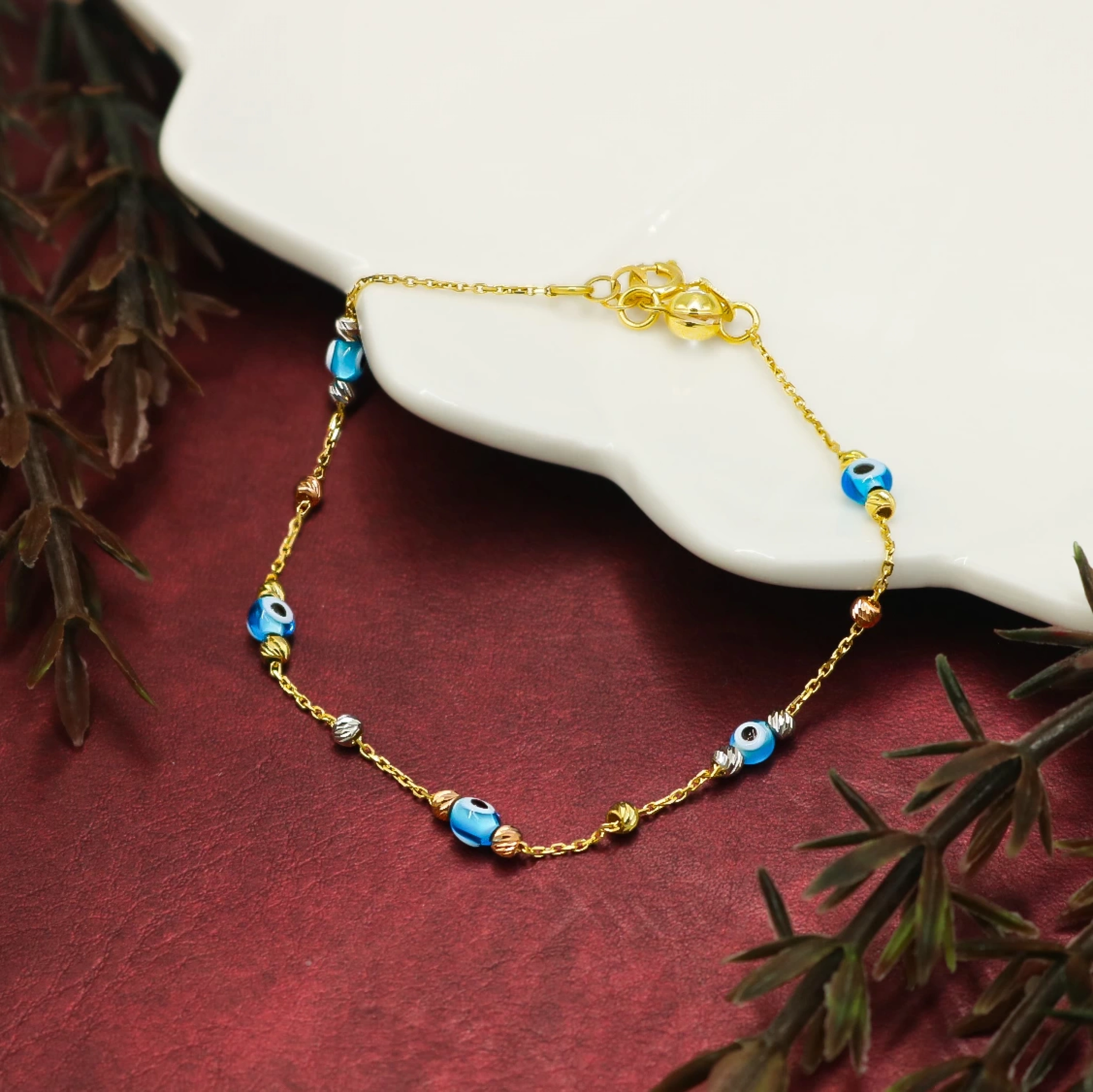 14 Ayar Mavi Göz Altın Mini Set