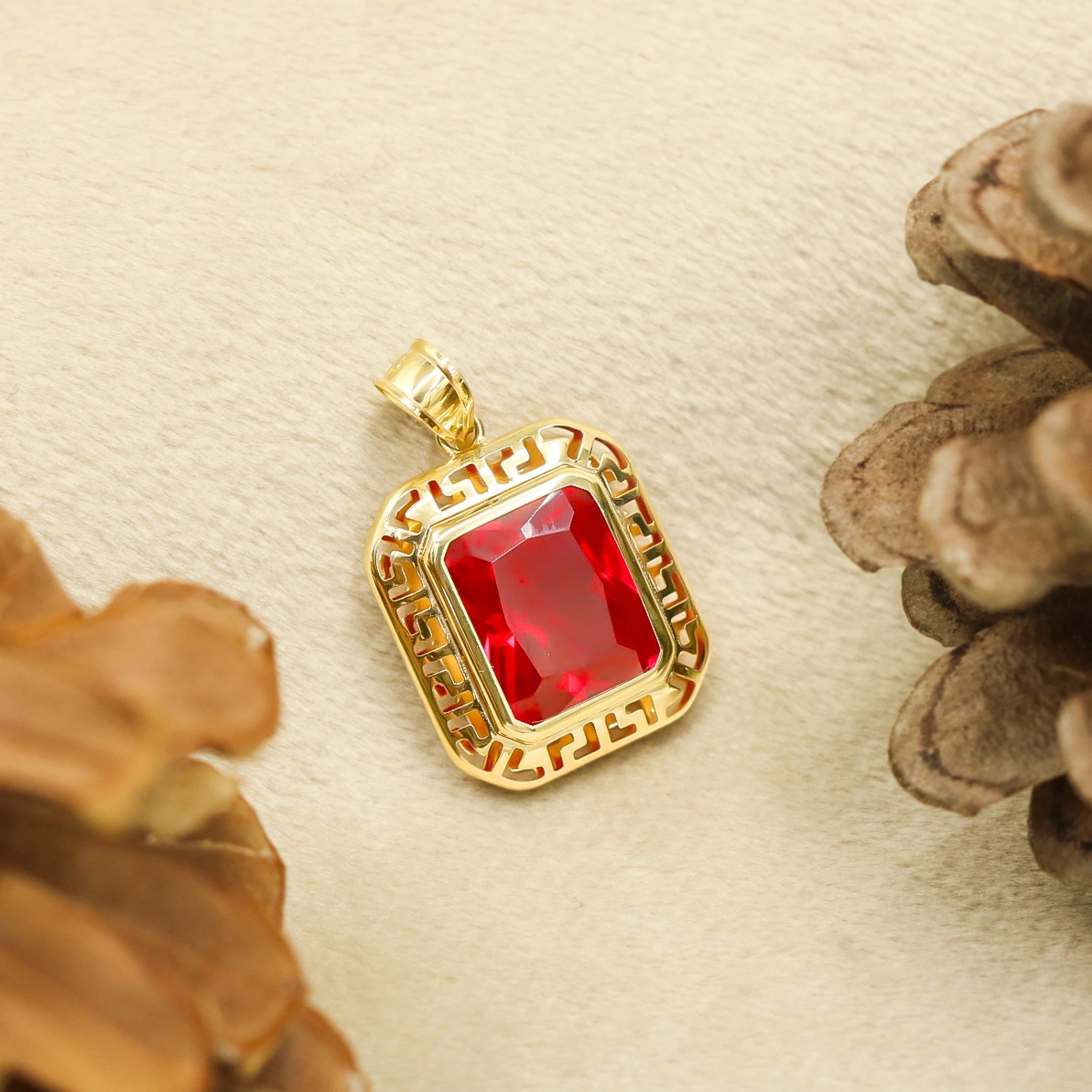 Kırmızı Taşlı 14 Ayar Mini Set