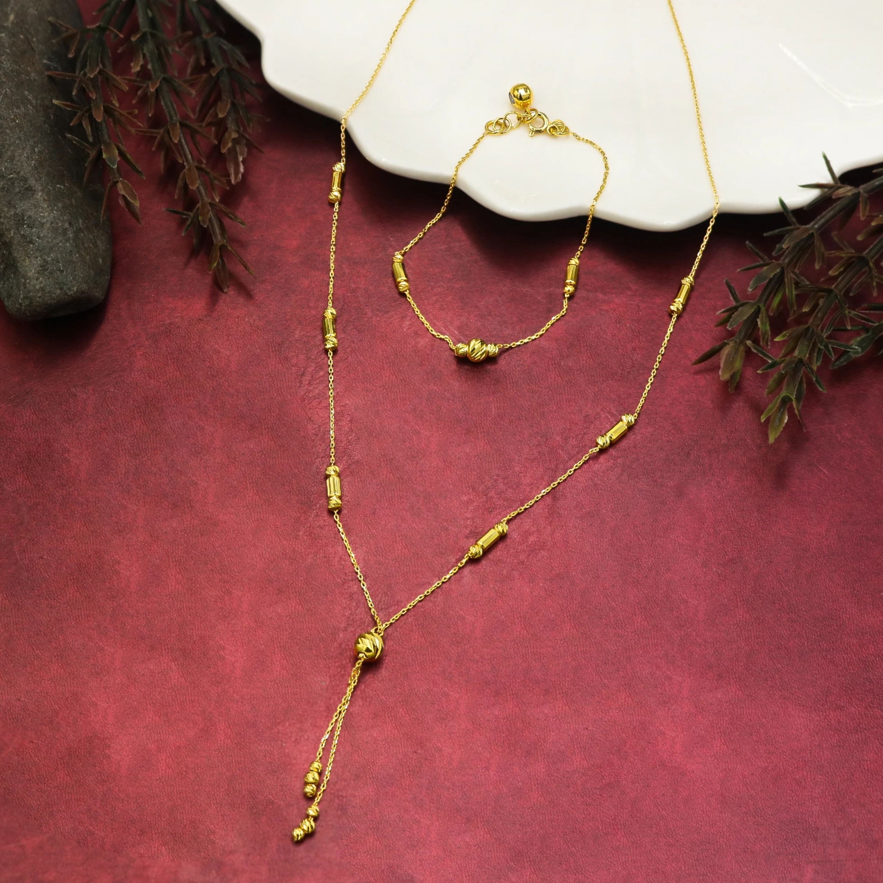 14 Ayar Dorika Altın Mini Set