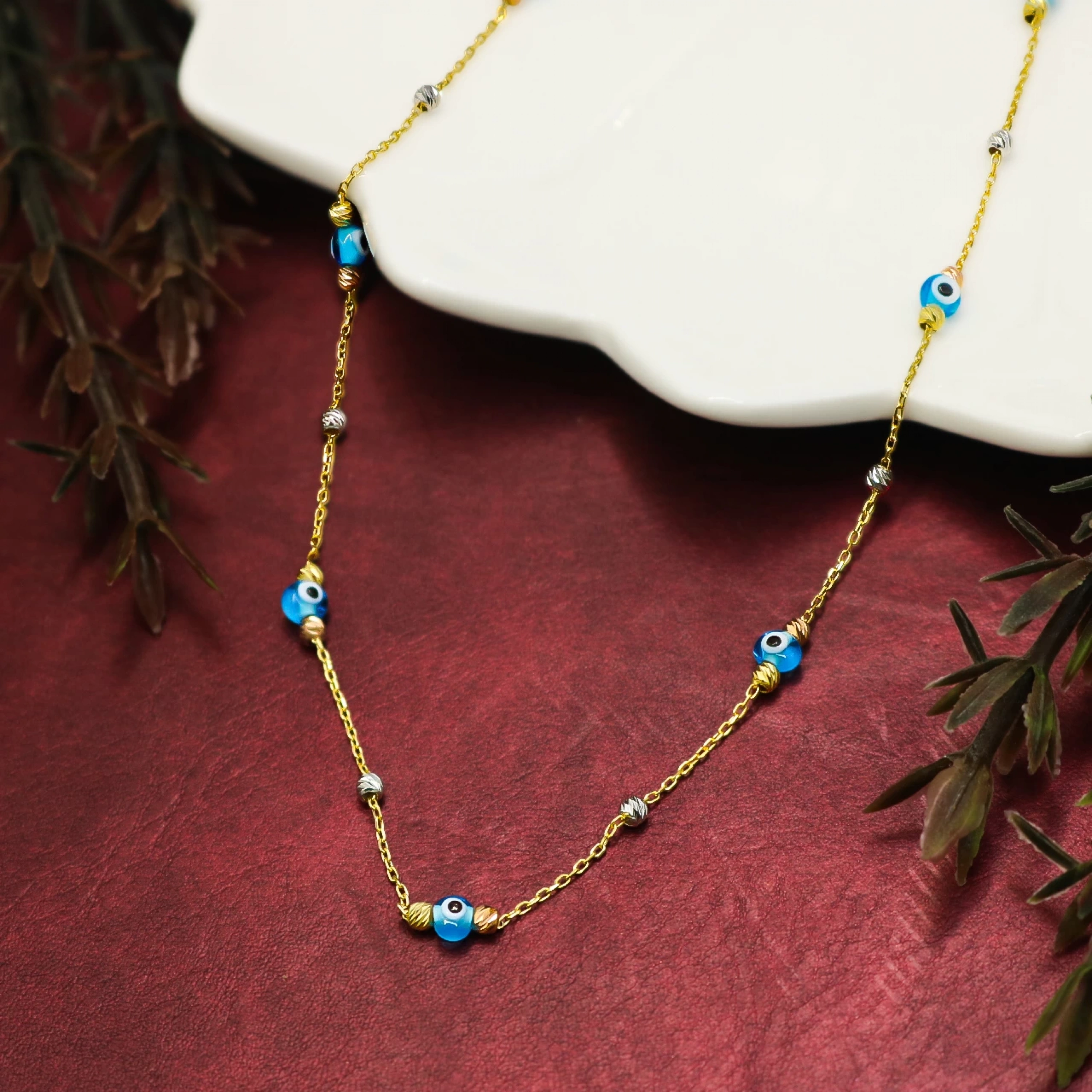 14 Ayar Mavi Göz Altın Mini Set