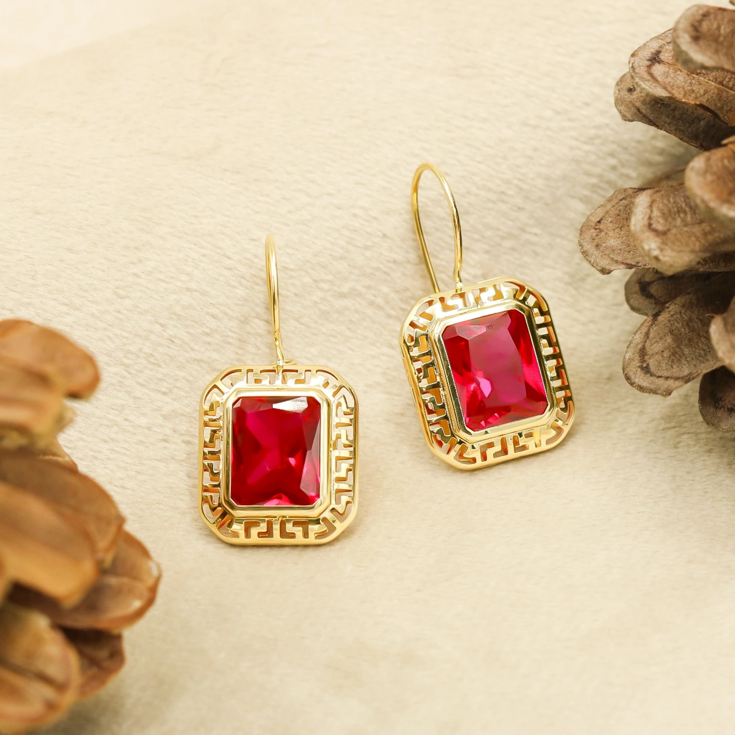 Kırmızı Taşlı 14 Ayar Mini Set