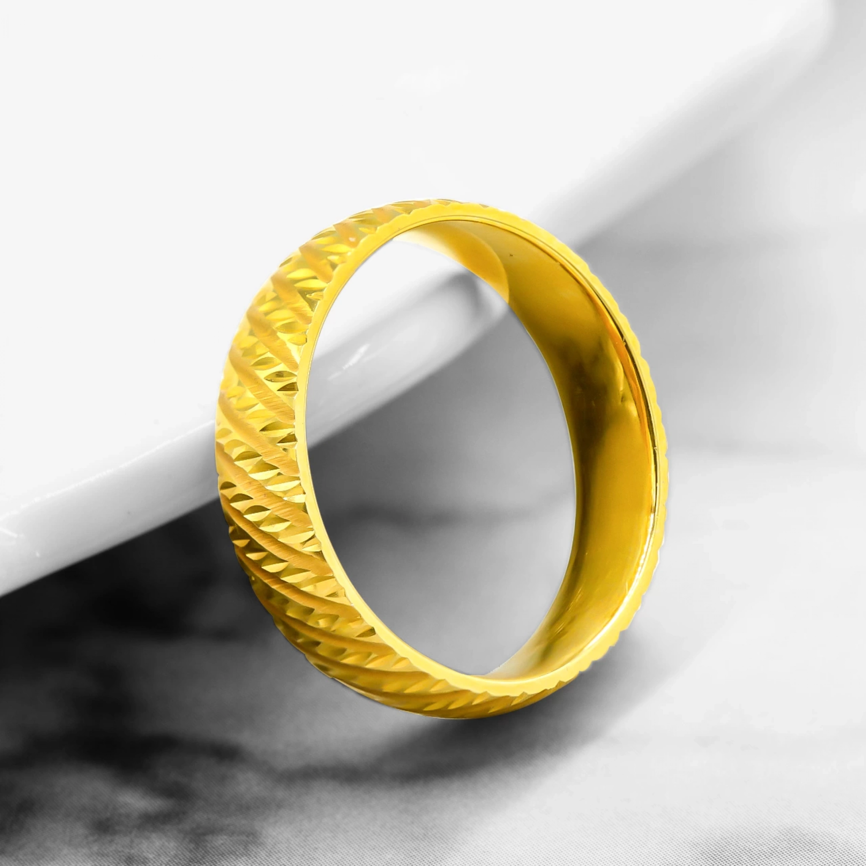 22 Ayar Desenli Kadın Alyans Yüzük