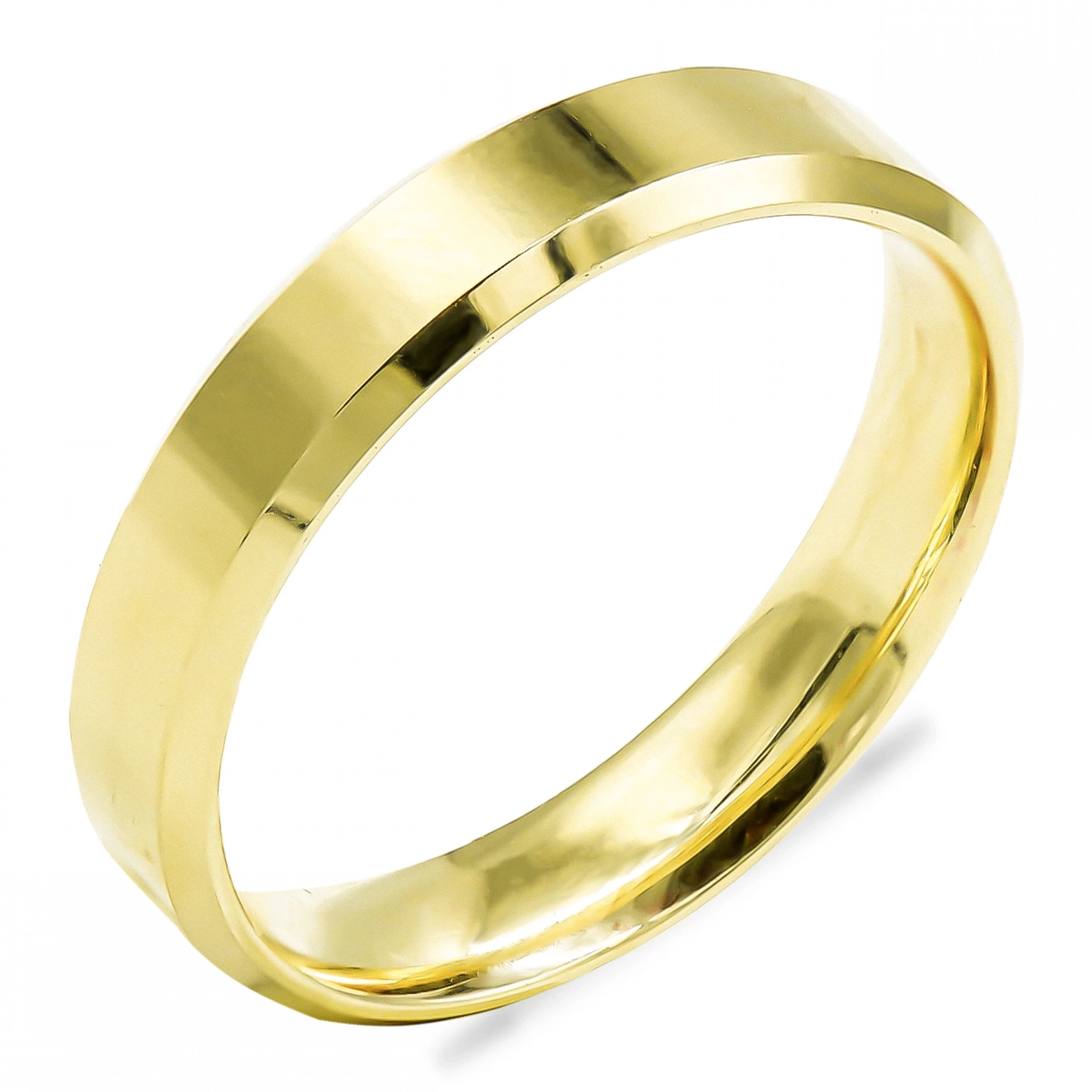 14 Ayar Düz Köşeli Klasik Alyans Yüzük 4mm