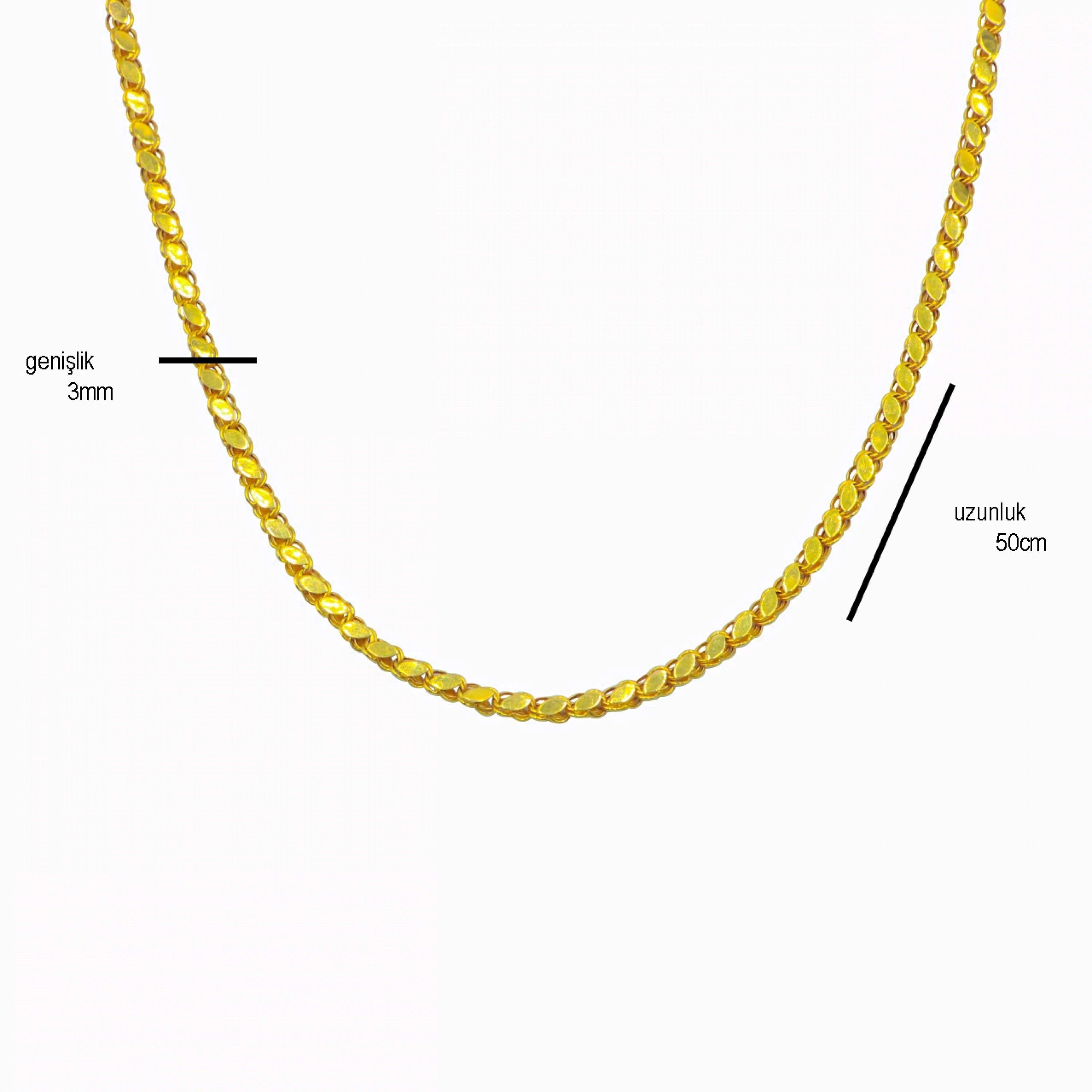 14 Ayar Pullu Zincir - 50 Cm.