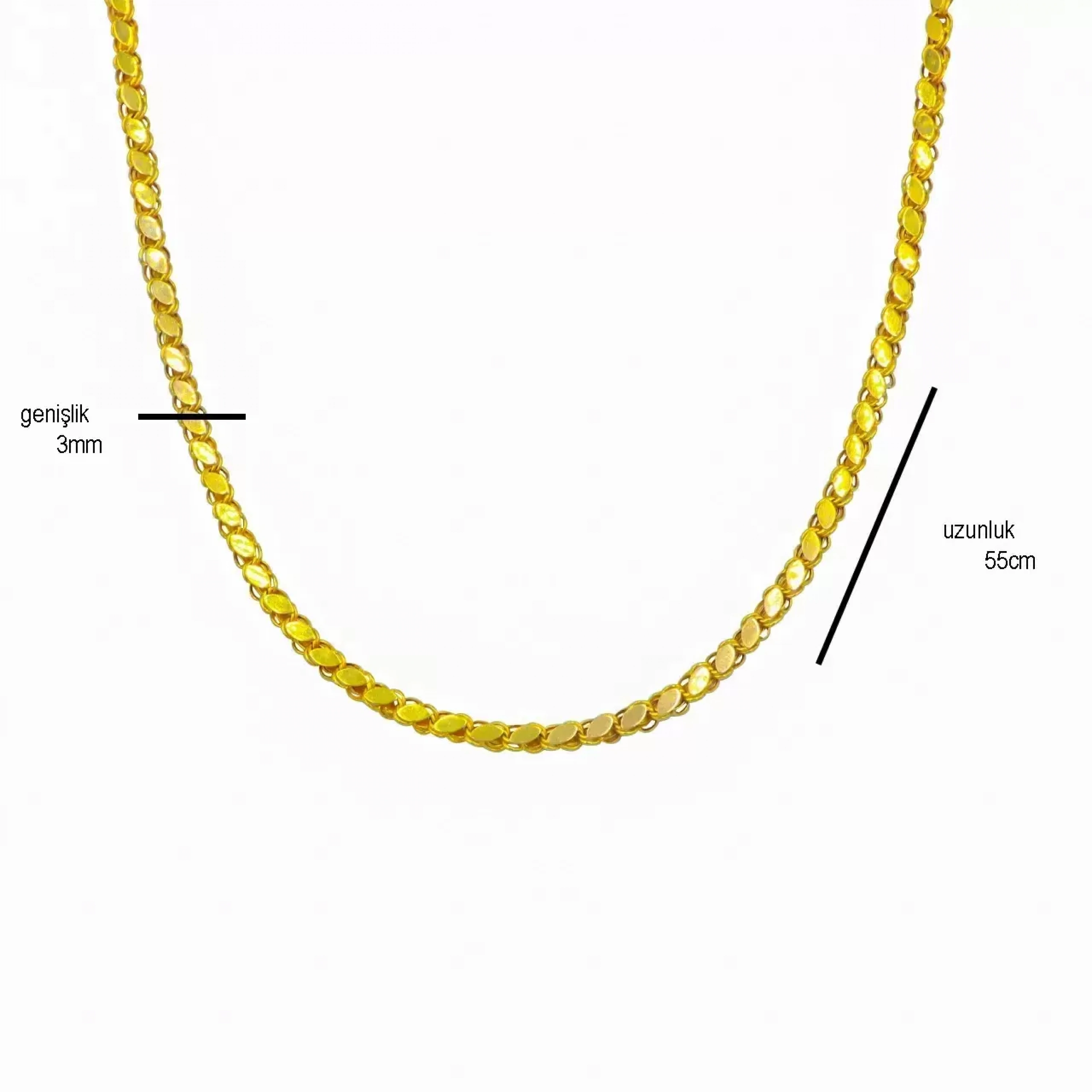 14 Ayar Pullu Zincir - 55 Cm.