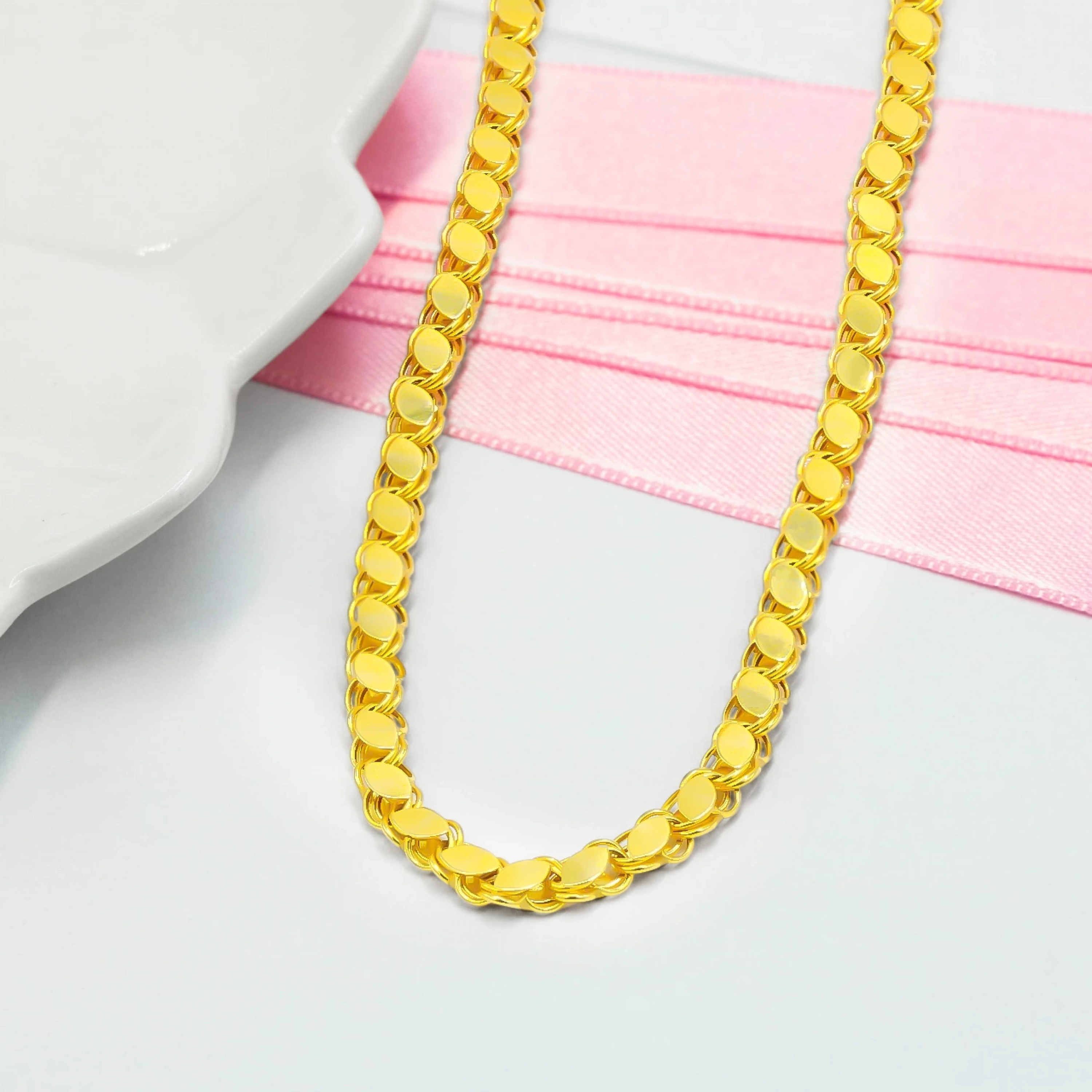 14 Ayar Pullu Zincir - 55 Cm.