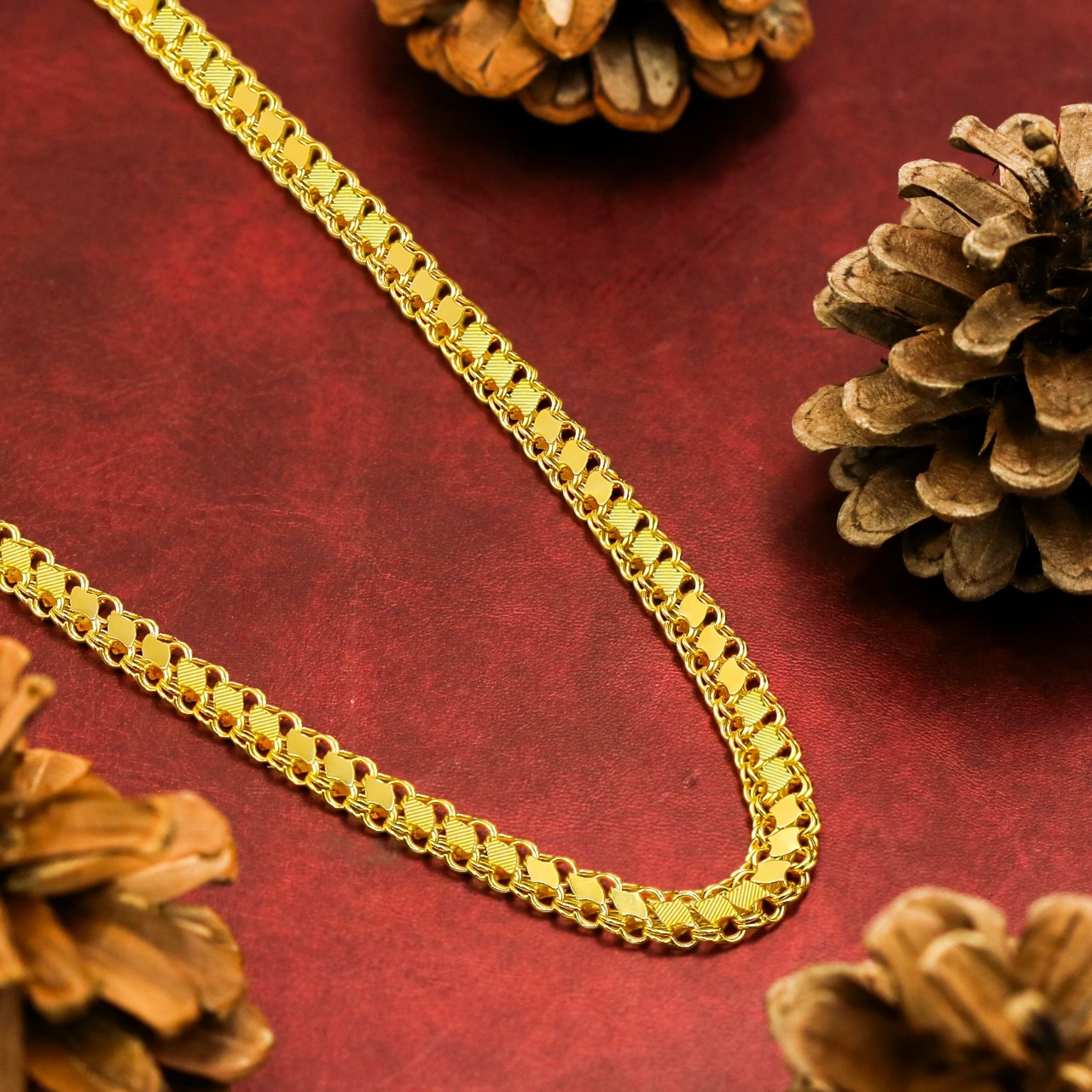 14 Ayar Kalem Pullu Zincir - 55Cm.