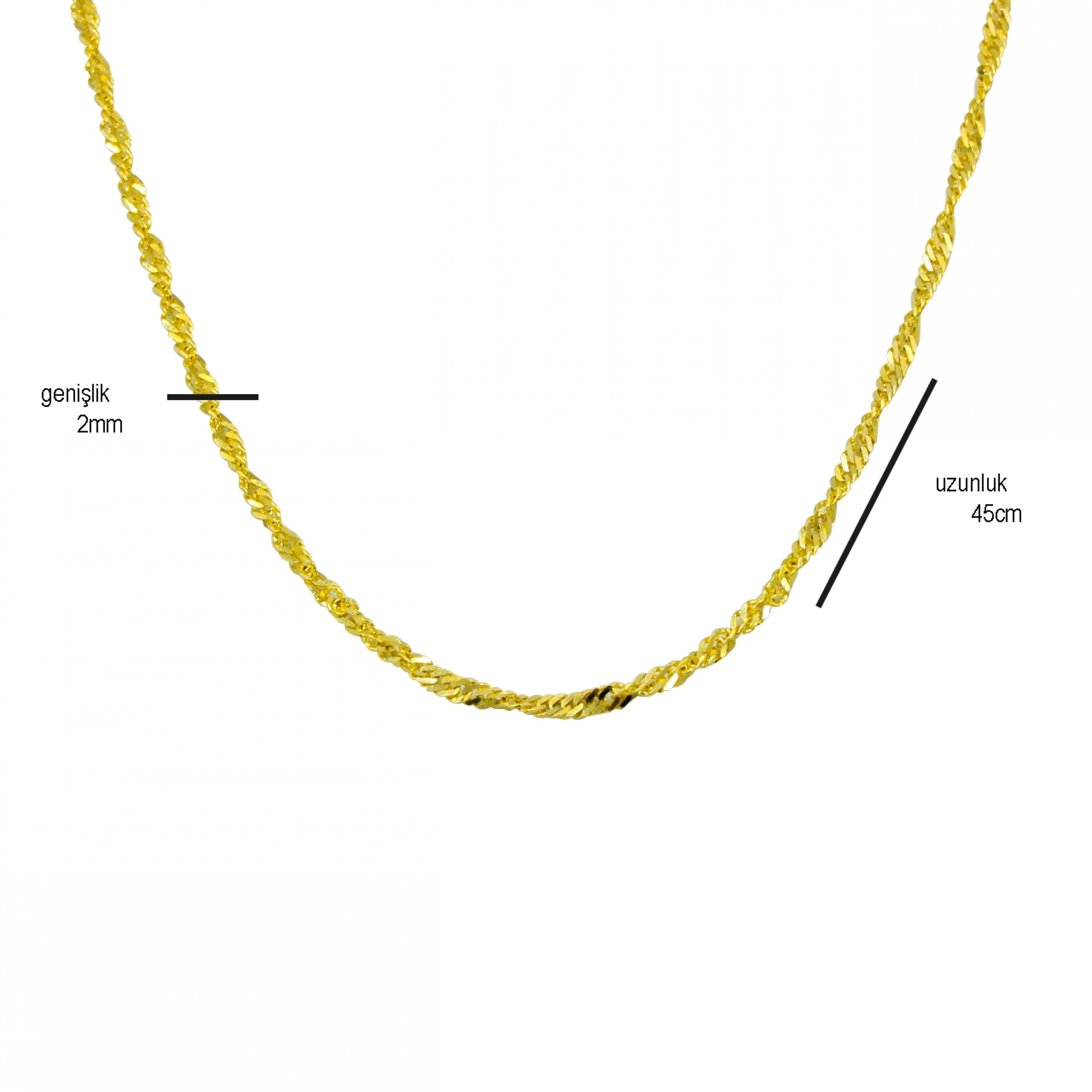 14 Ayar Singapur Zincir - 45 Cm.